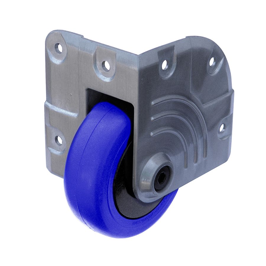 ProX Penn-Elcom 3" Heavy Duty Zinc Side Corner Caster with Blue Wheel