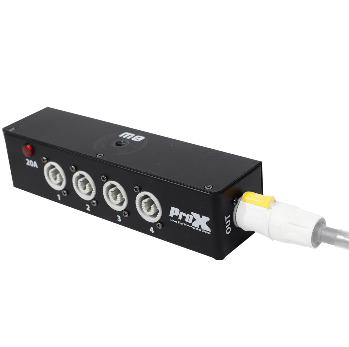 ProX Power Center Five-Way Spitter For Indoor Powercon Connector Delivers Power For Up To 5 Fixtures with Power Cord.