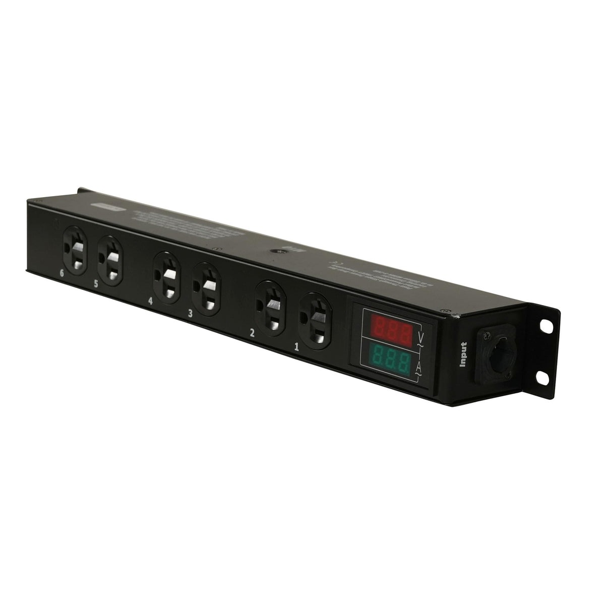 ProX TARA 6-Outlet Edison NEMA 5-20R Power Distribution Box with True1 IN/OUT, LED Voltage and Current Display 20A Power Center.