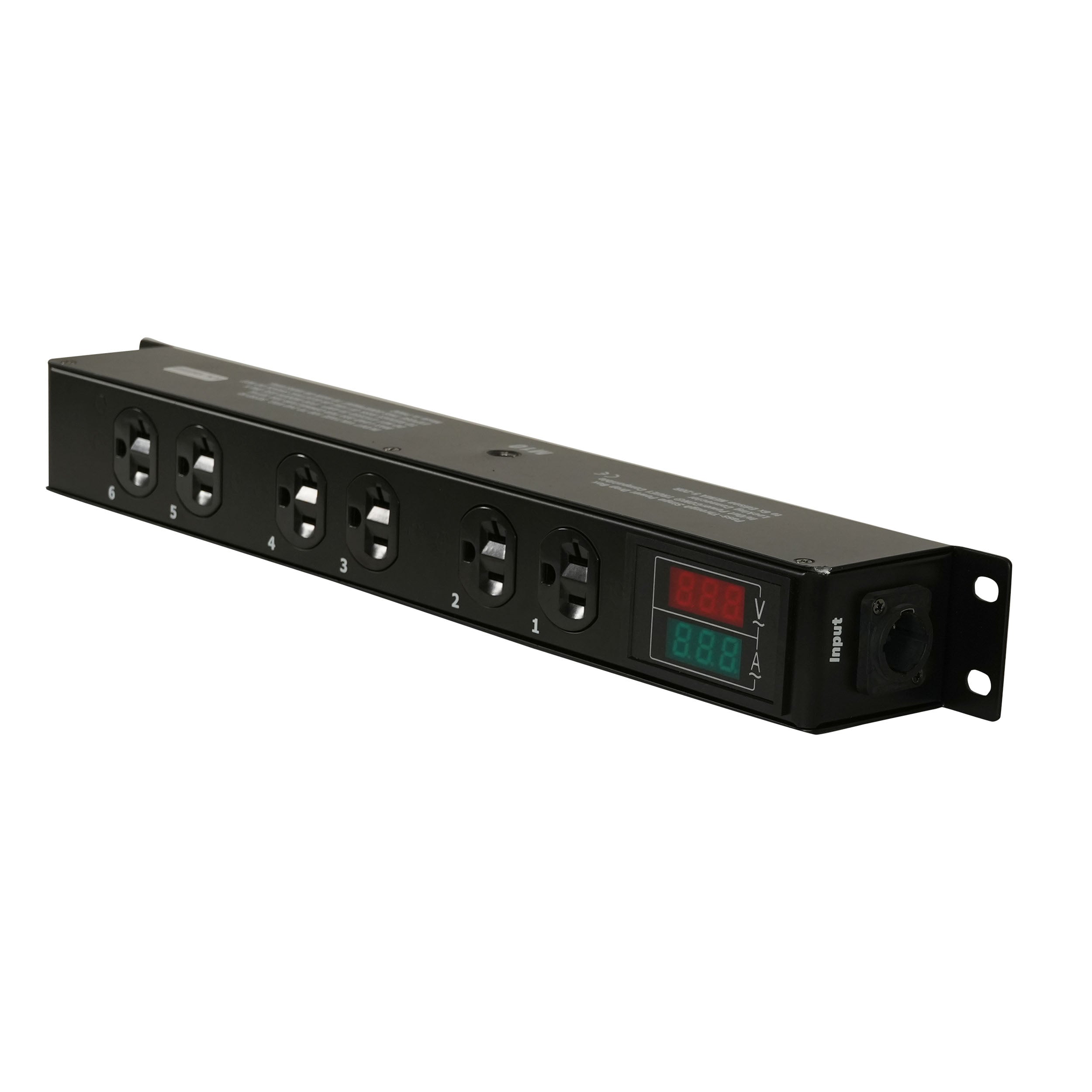 ProX TARA 6-Outlet Edison NEMA 5-20R Power Distribution Box with True1 IN/OUT, LED Voltage and Current Display 20A Power Center