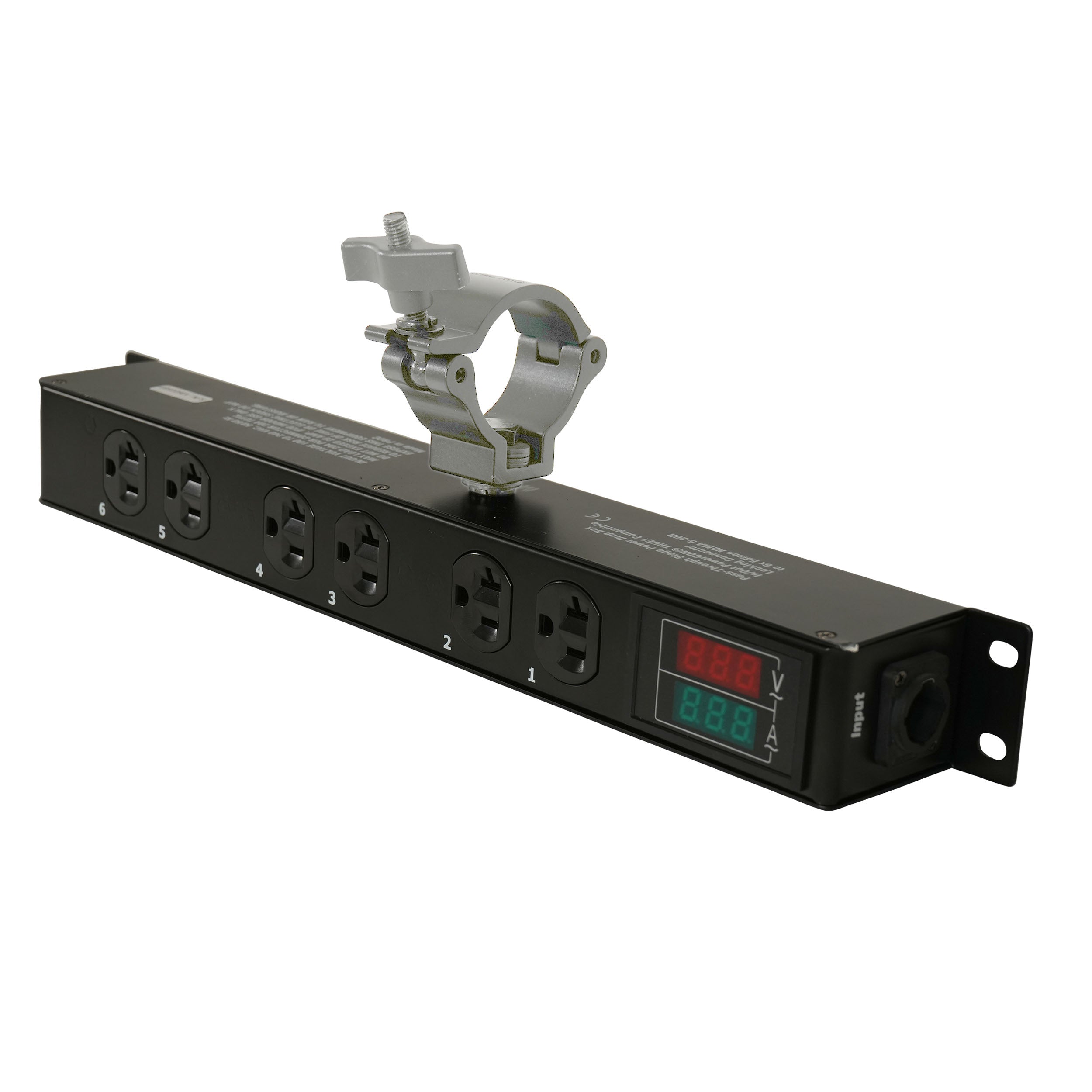 ProX TARA 6-Outlet Edison NEMA 5-20R Power Distribution Box with True1 IN/OUT, LED Voltage and Current Display 20A Power Center