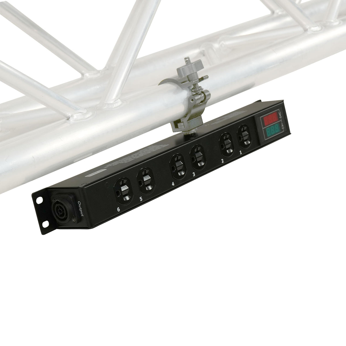ProX TARA 6-Outlet Edison NEMA 5-20R Power Distribution Box with True1 IN/OUT, LED Voltage and Current Display 20A Power Center.