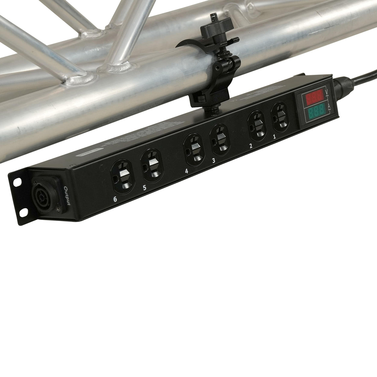 ProX TARA 6-Outlet Edison NEMA 5-20R Power Distribution Box with True1 IN/OUT, LED Voltage and Current Display 20A Power Center.