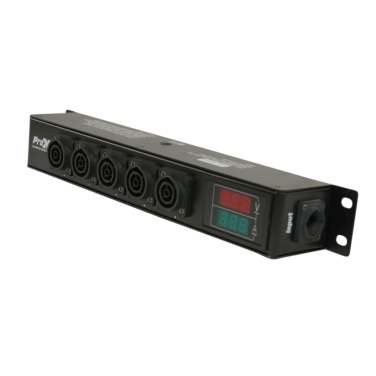 ProX DANA PowerCenter AC to 6X True1 Splitter Outputs - 20A REAN® by NEUTRIK® Connectors w/ V&A Meter.