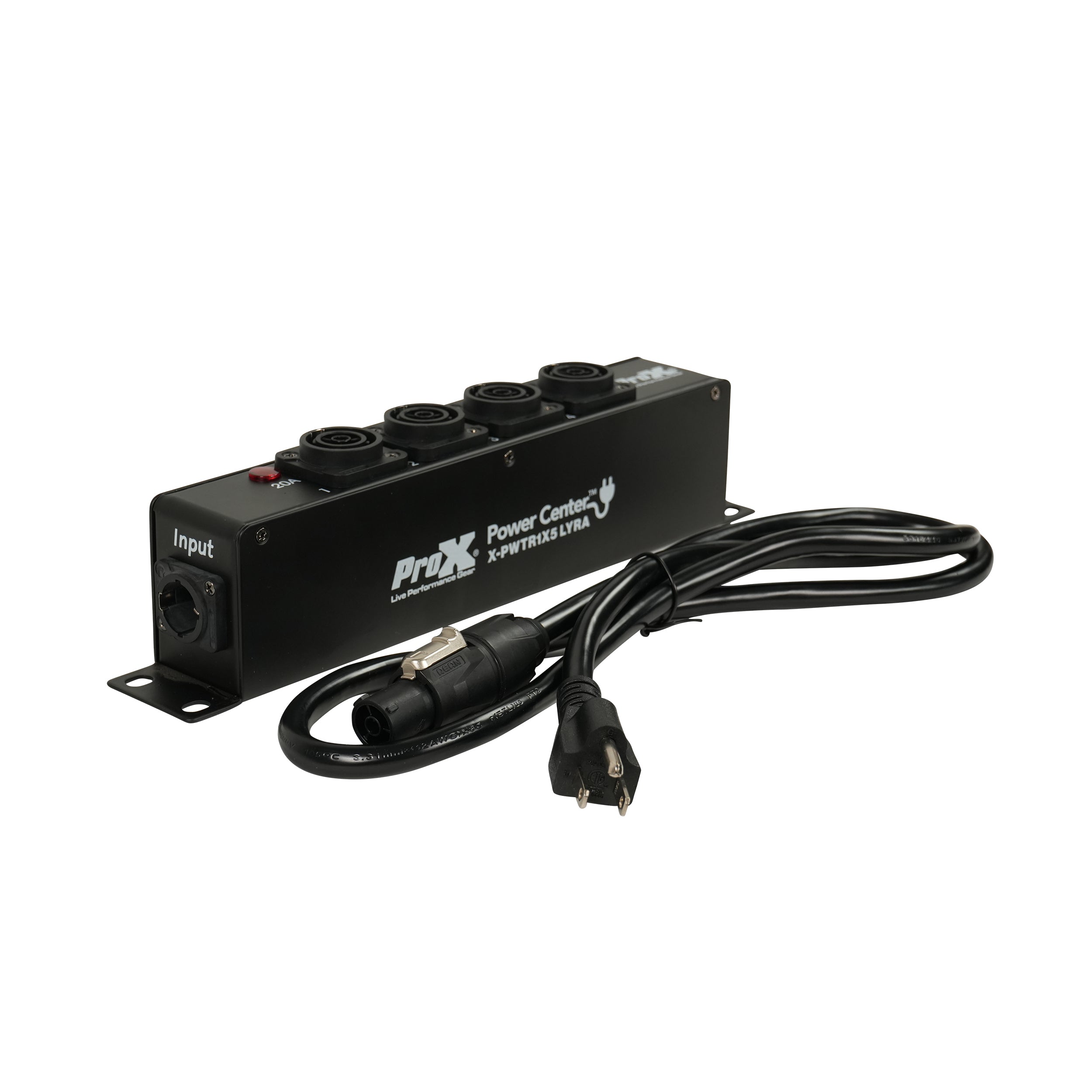 ProX LYRA PowerCenter PowerCON TRUE1 5-Way Power Splitter Box for True1 Power Connection Powers 5 Devices with Power Cord