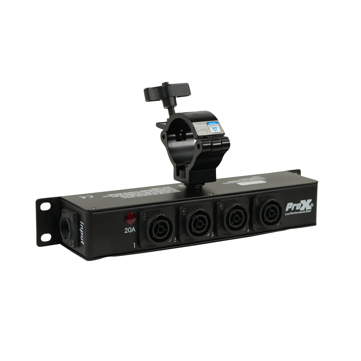 ProX LYRA PowerCenter PowerCON TRUE1 5-Way Power Splitter Box for True1 Power Connection Powers 5 Devices with Power Cord.