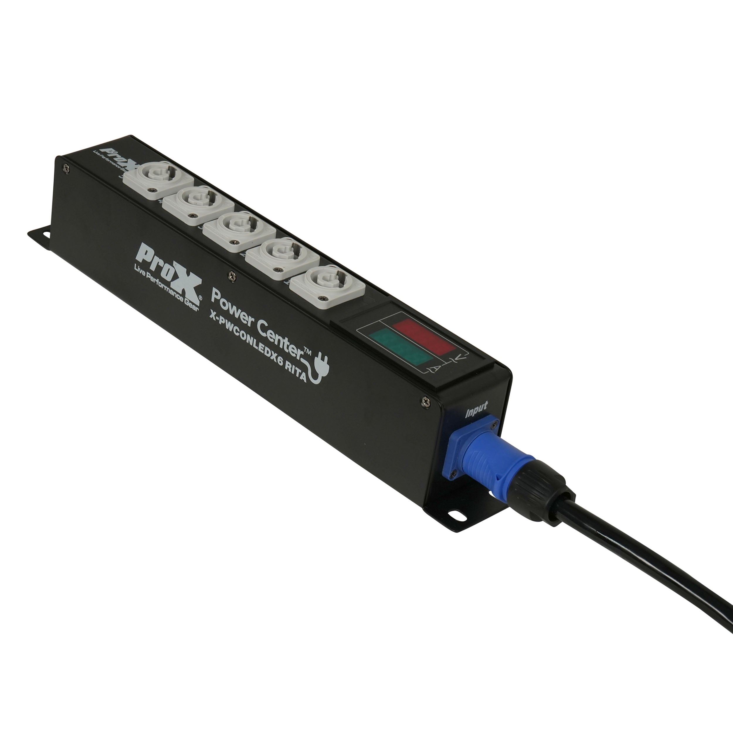 ProX RITA PowerCenter Outlet Box powerCON Compatible Splitter 20A w/ V&A Meter