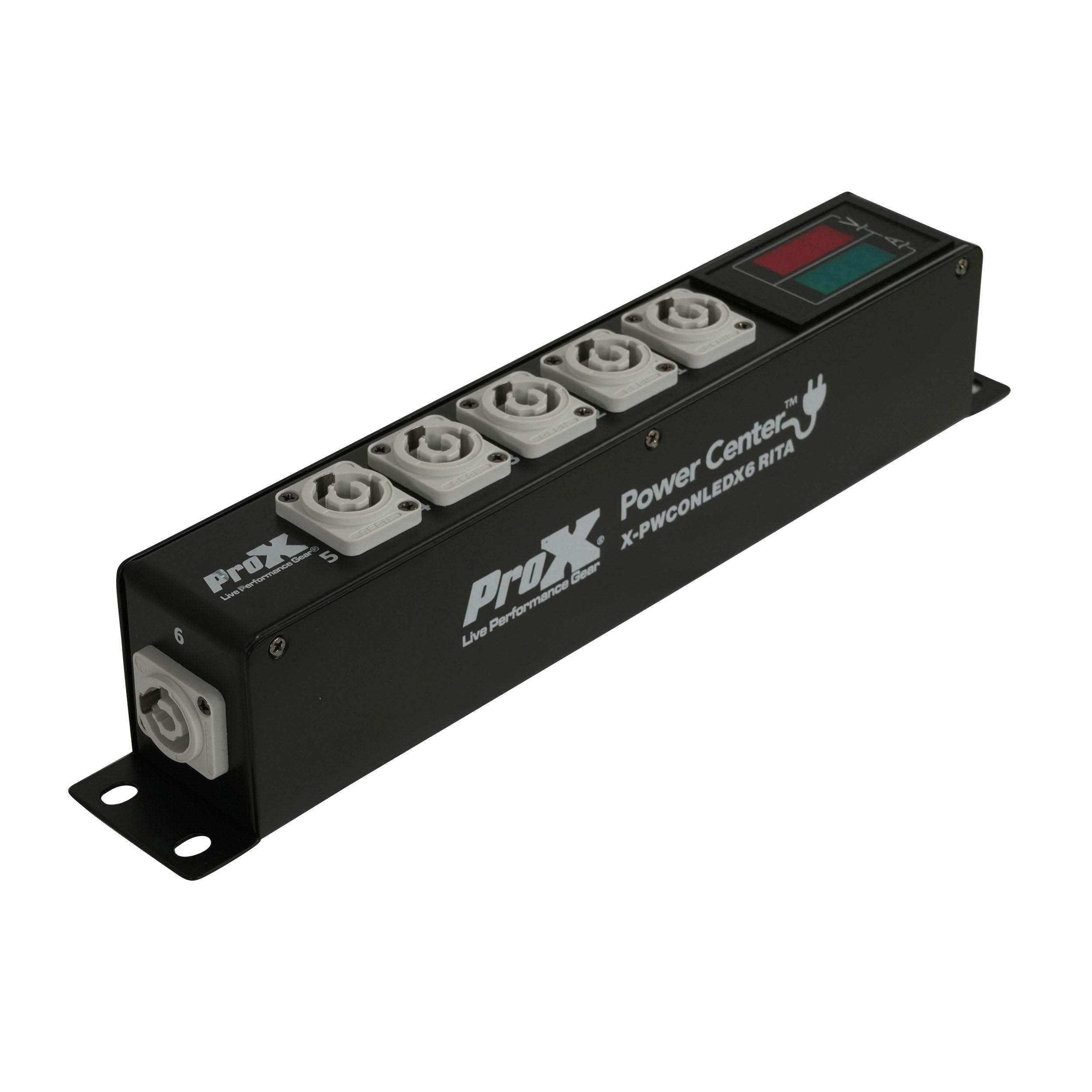ProX RITA PowerCenter Outlet Box powerCON Compatible Splitter 20A w/ V&A Meter