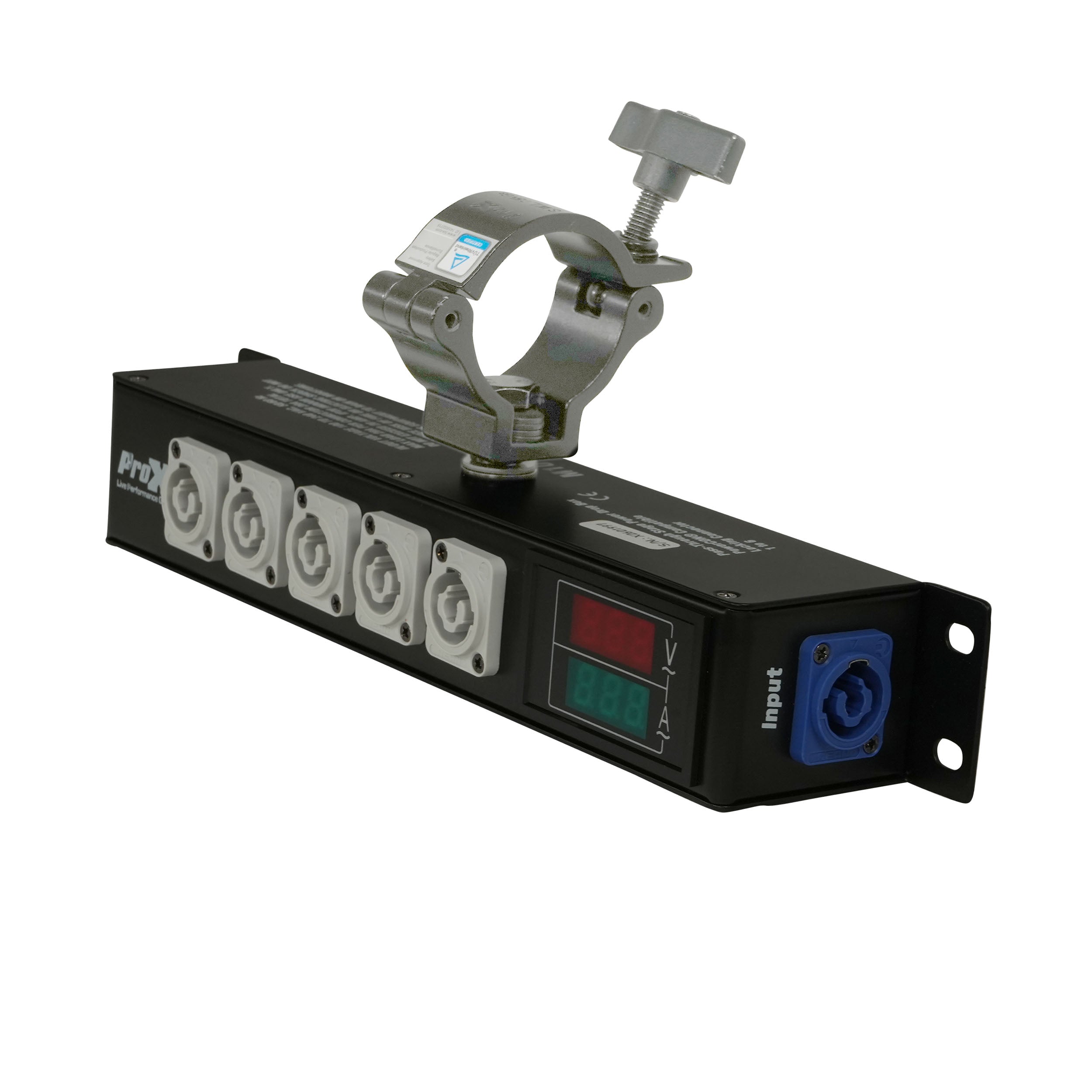 ProX RITA PowerCenter Outlet Box powerCON Compatible Splitter 20A w/ V&A Meter