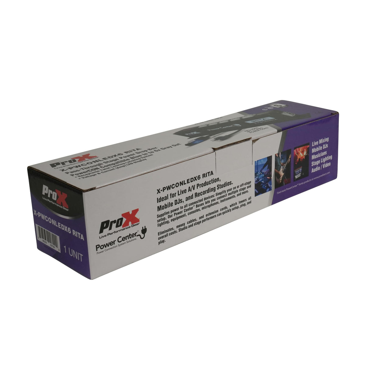 ProX RITA PowerCenter Outlet Box powerCON Compatible Splitter 20A w/ V&A Meter.