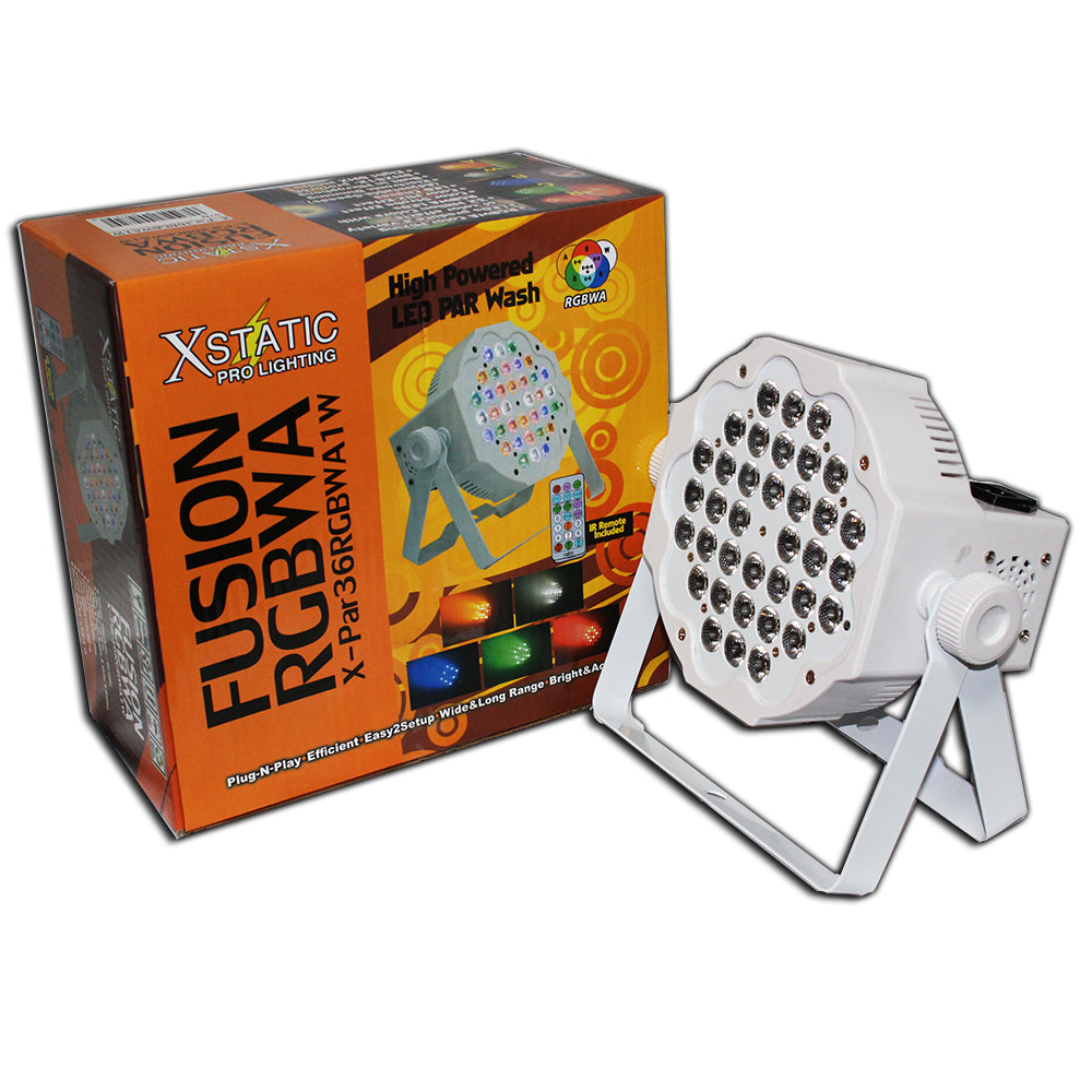 ProX Fusion RGBWA Par 36x 1W LED Slim Par White Housing