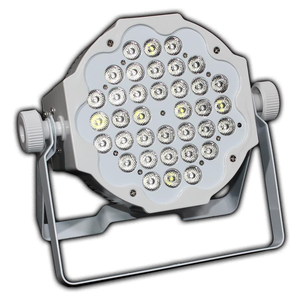 ProX Fusion RGBWA Par 36x 1W LED Slim Par White Housing.