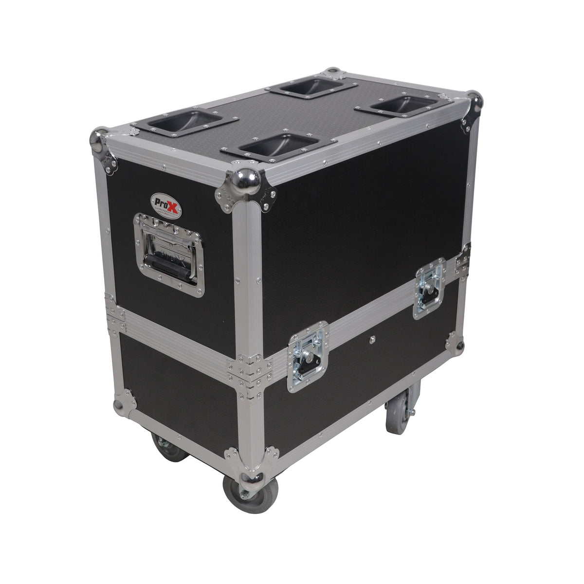 ProX XS-QSCK8MK2 - ATA Dual Speaker Flight Case For 2x QSC K8.2 K8 Series Subwoofer Speakers with 4 in. Casters