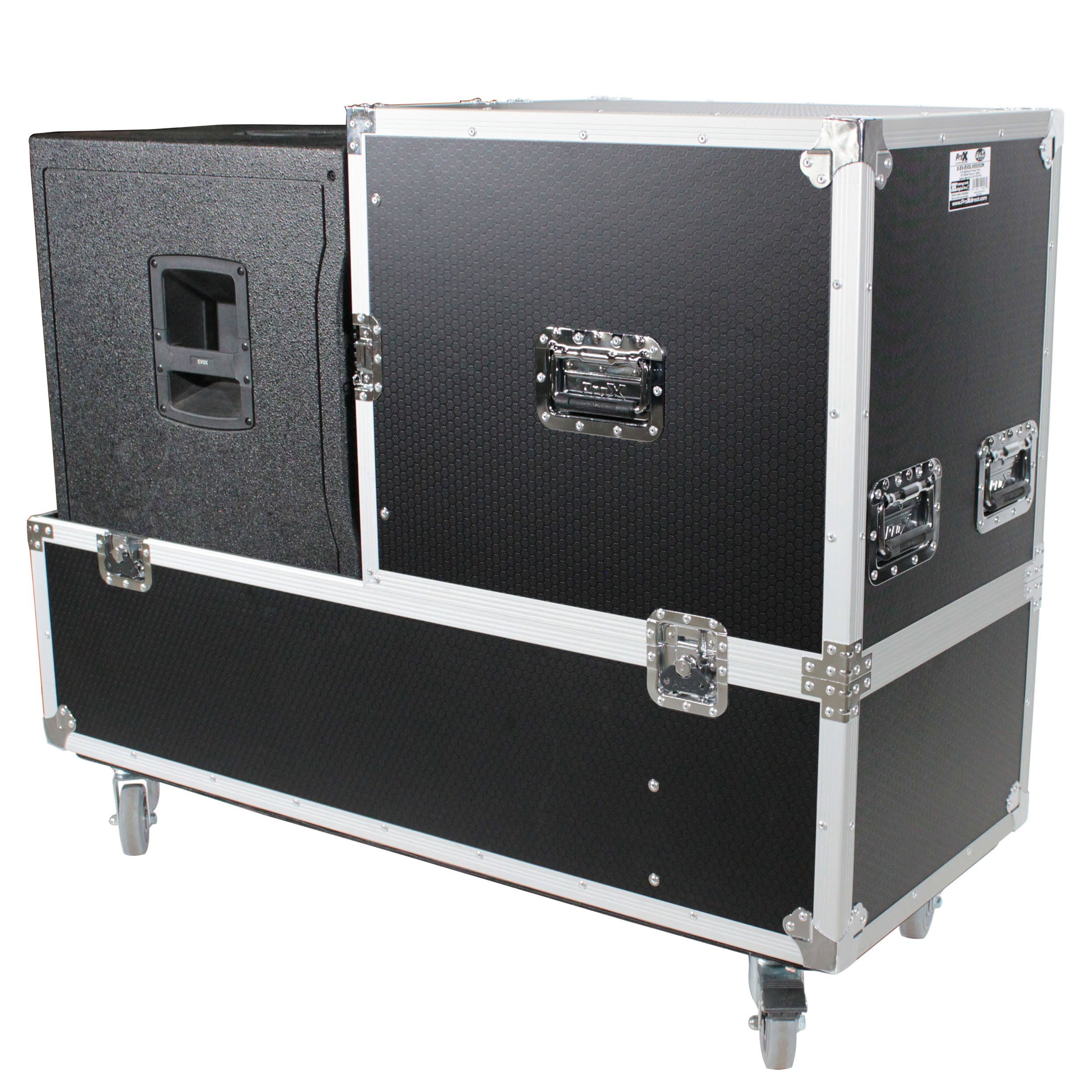 ProX ATA Flight Case for 2x QSC KC12 Compact Arrays Fits Two Speakers and Subwoofers