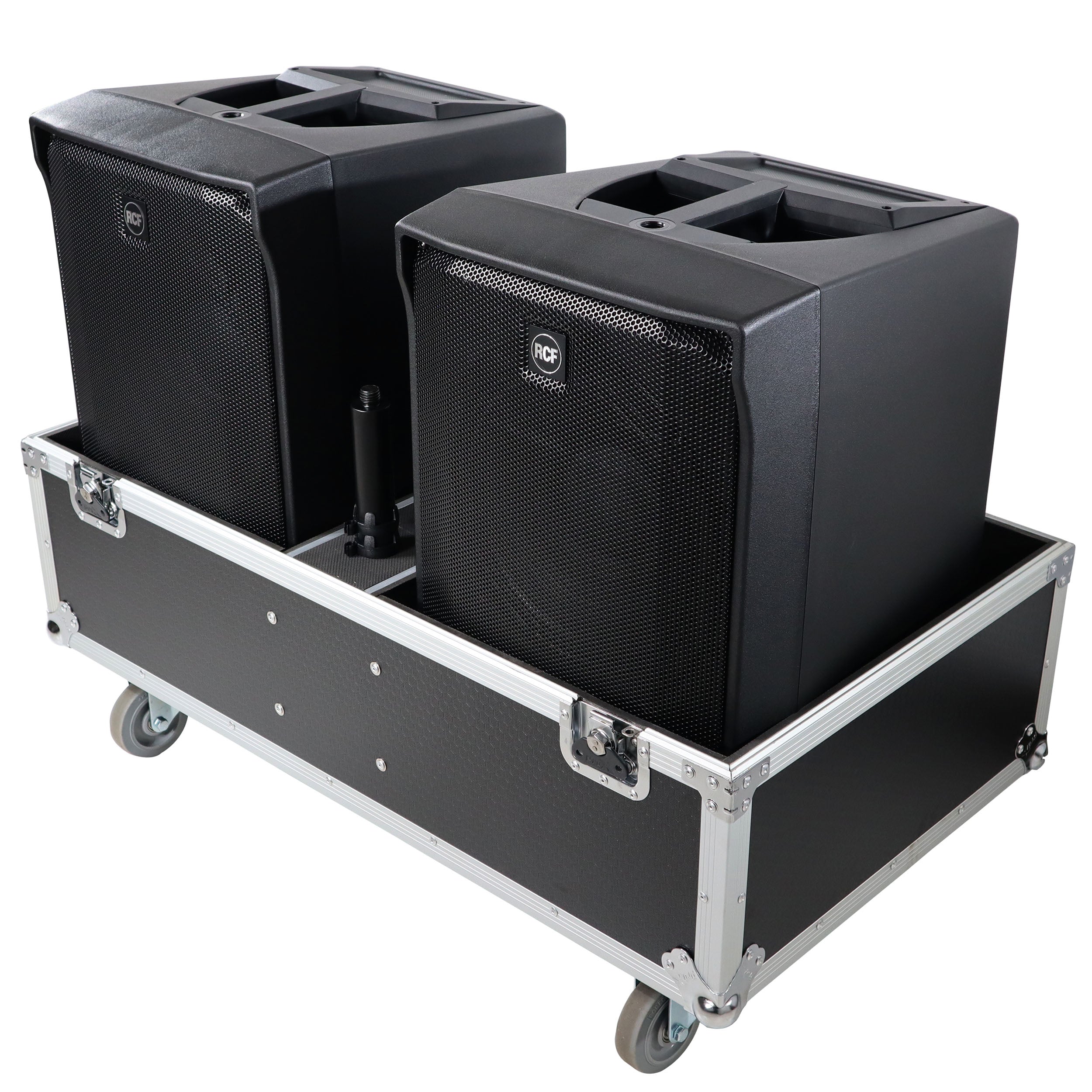 ProX ATA Style Flight-Road Case For RCF EVOX 8 J8 JMIX8 Speaker Array System Fits Two Speakers and Subs