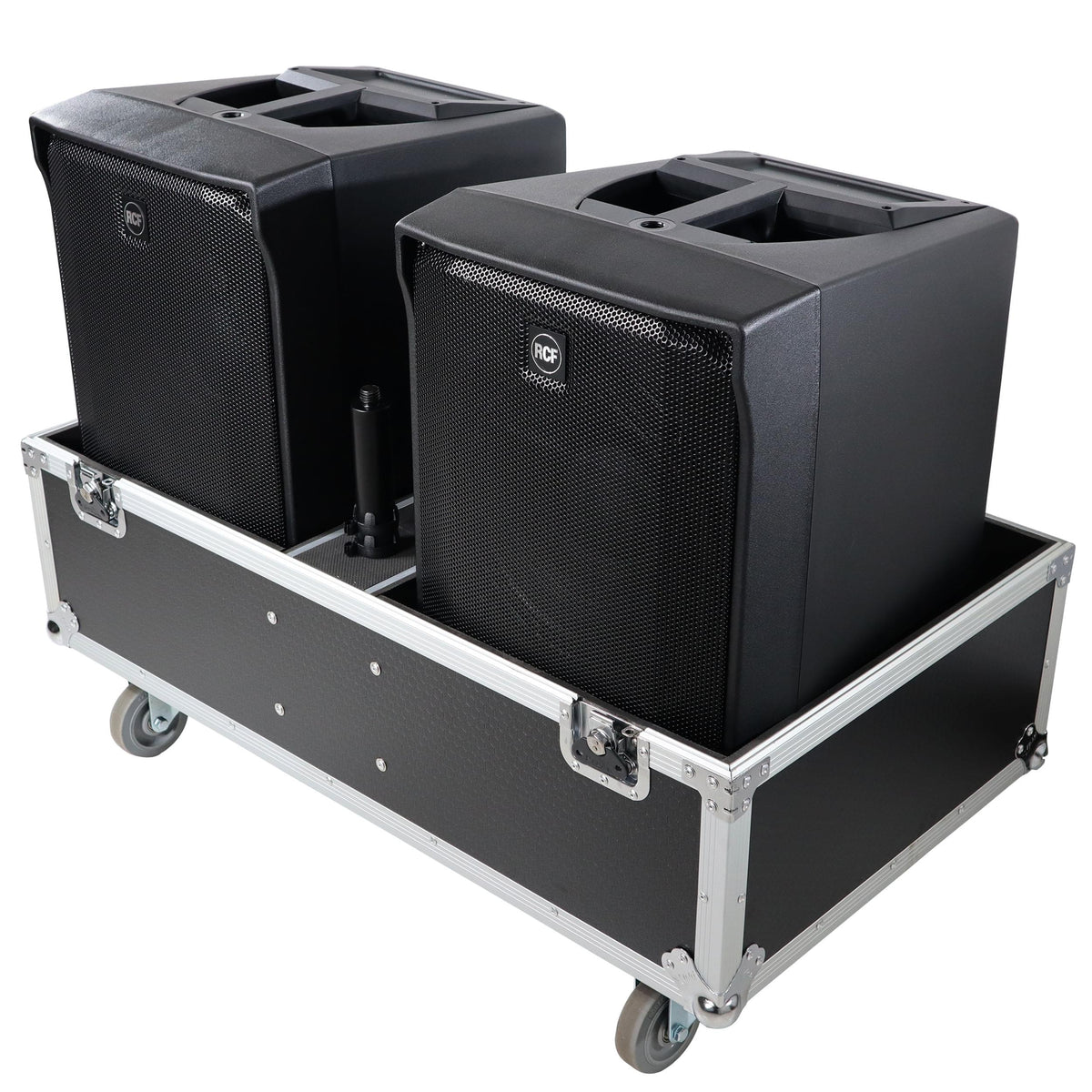 ProX ATA Style Flight-Road Case For RCF EVOX 8 J8 JMIX8 Speaker Array System Fits Two Speakers and Subs.