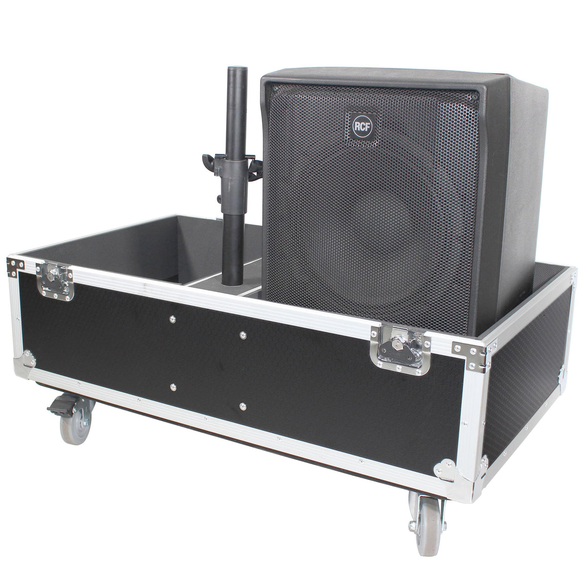 ProX ATA Style Flight-Road Case For RCF EVOX 8 J8 JMIX8 Speaker Array System Fits Two Speakers and Subs.