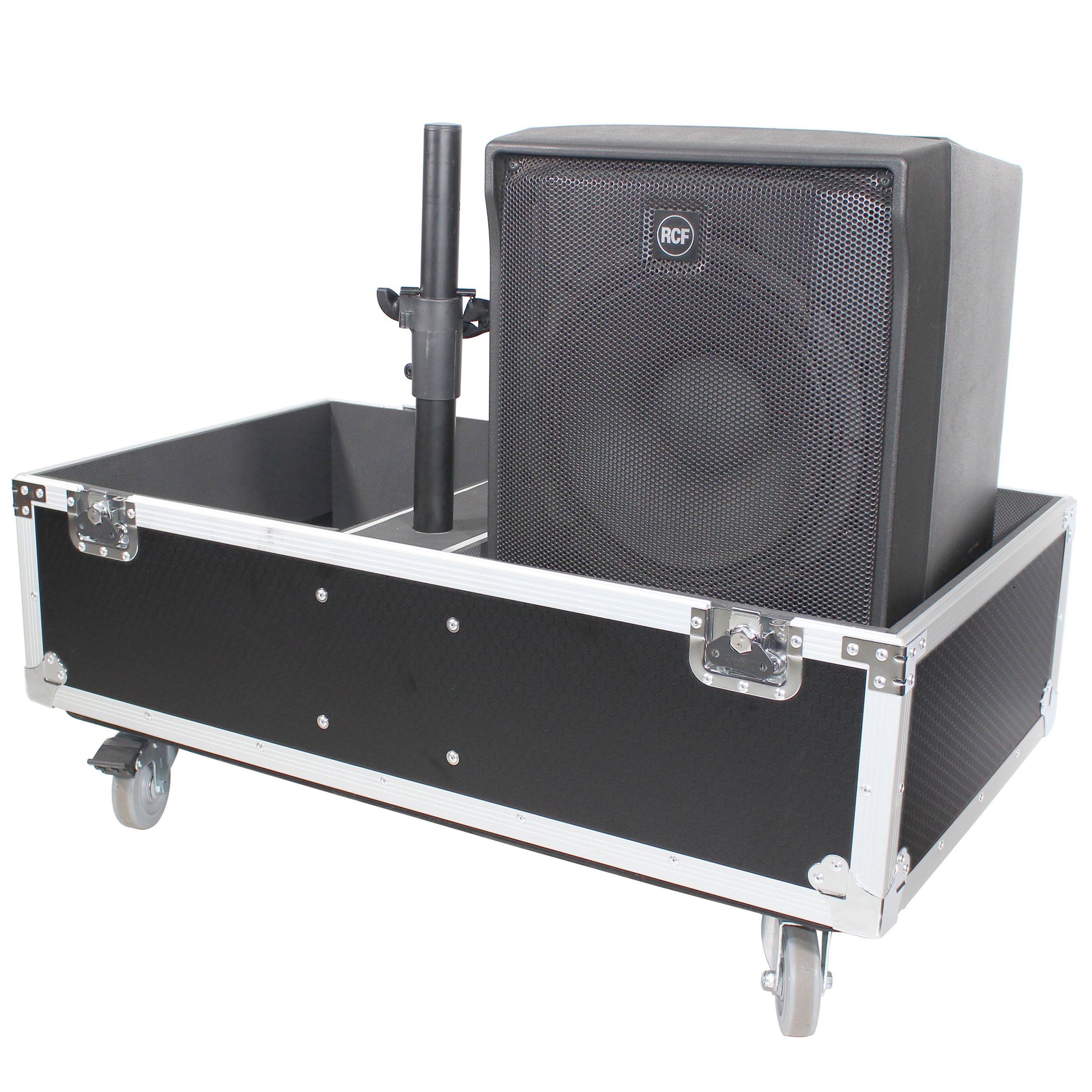 ProX ATA Style Flight-Road Case For RCF EVOX 8 J8 JMIX8 Speaker Array System Fits Two Speakers and Subs