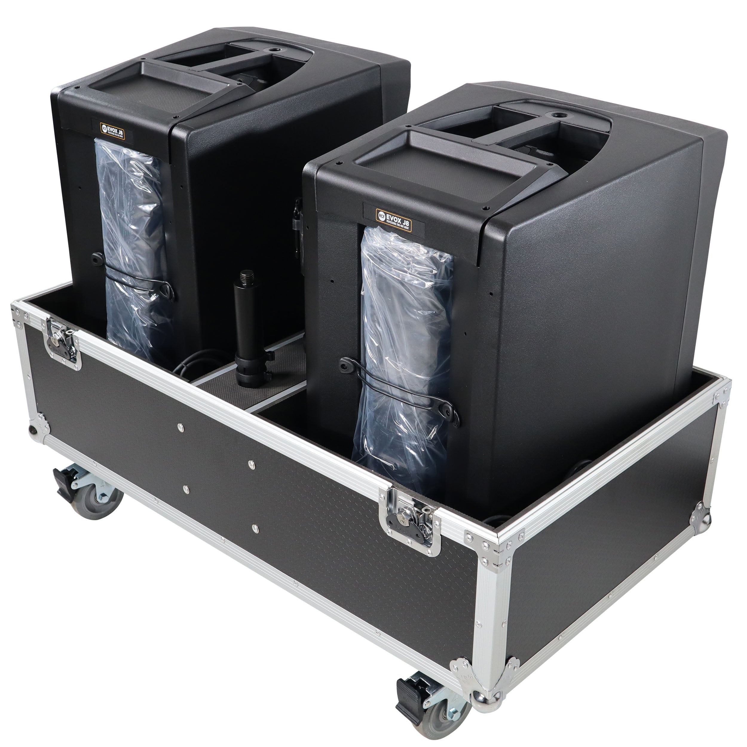 ProX ATA Style Flight-Road Case For RCF EVOX 8 J8 JMIX8 Speaker Array System Fits Two Speakers and Subs