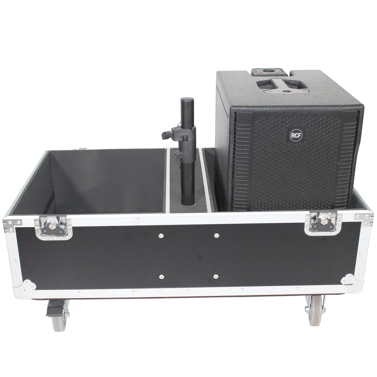 ProX ATA Style Flight-Road Case For RCF EVOX 8 J8 JMIX8 Speaker Array System Fits Two Speakers and Subs.