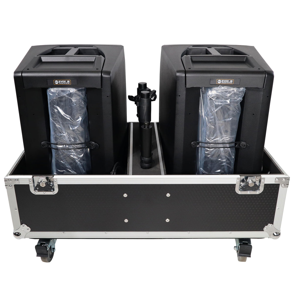 ProX ATA Style Flight-Road Case For RCF EVOX 8 J8 JMIX8 Speaker Array System Fits Two Speakers and Subs.