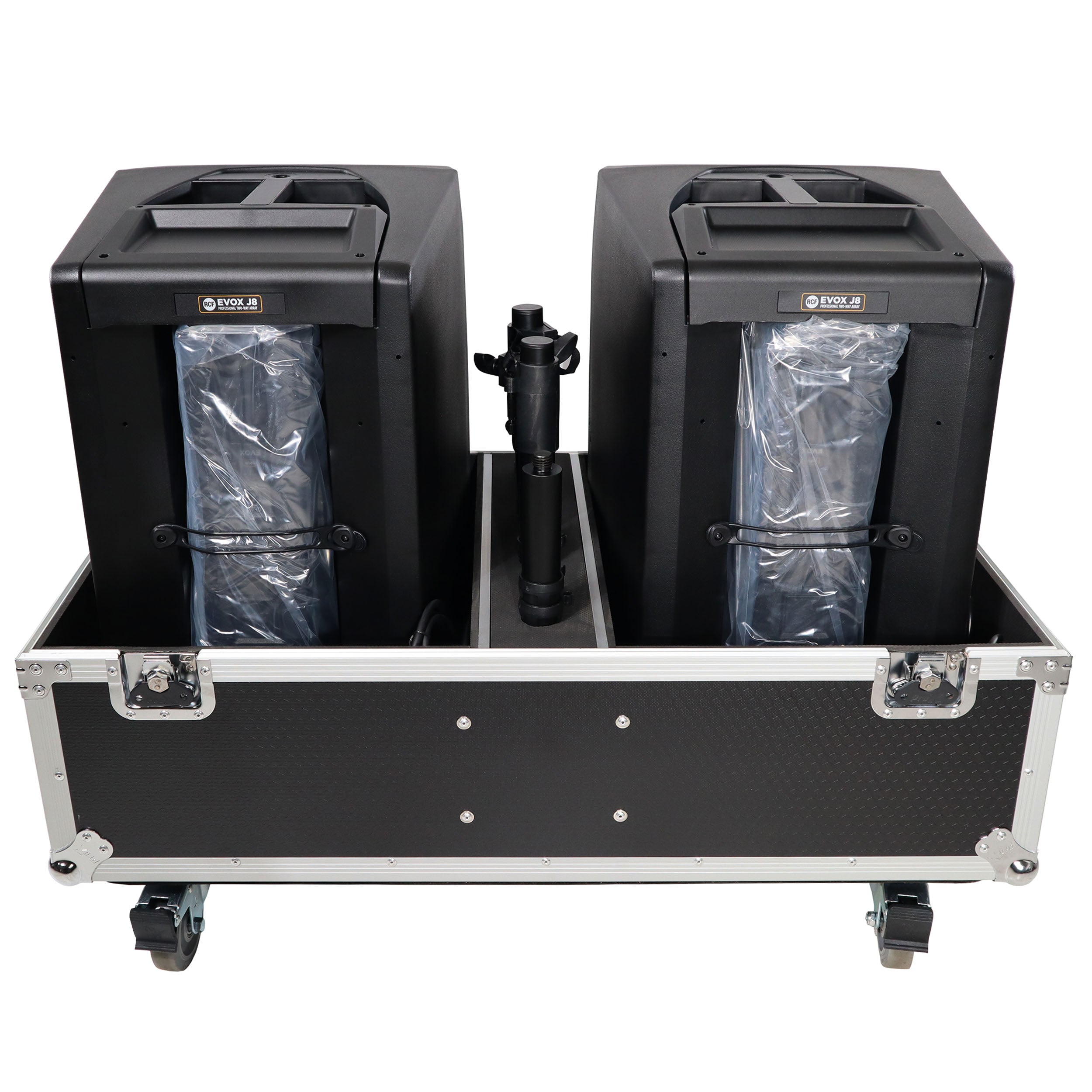 ProX ATA Style Flight-Road Case For RCF EVOX 8 J8 JMIX8 Speaker Array System Fits Two Speakers and Subs