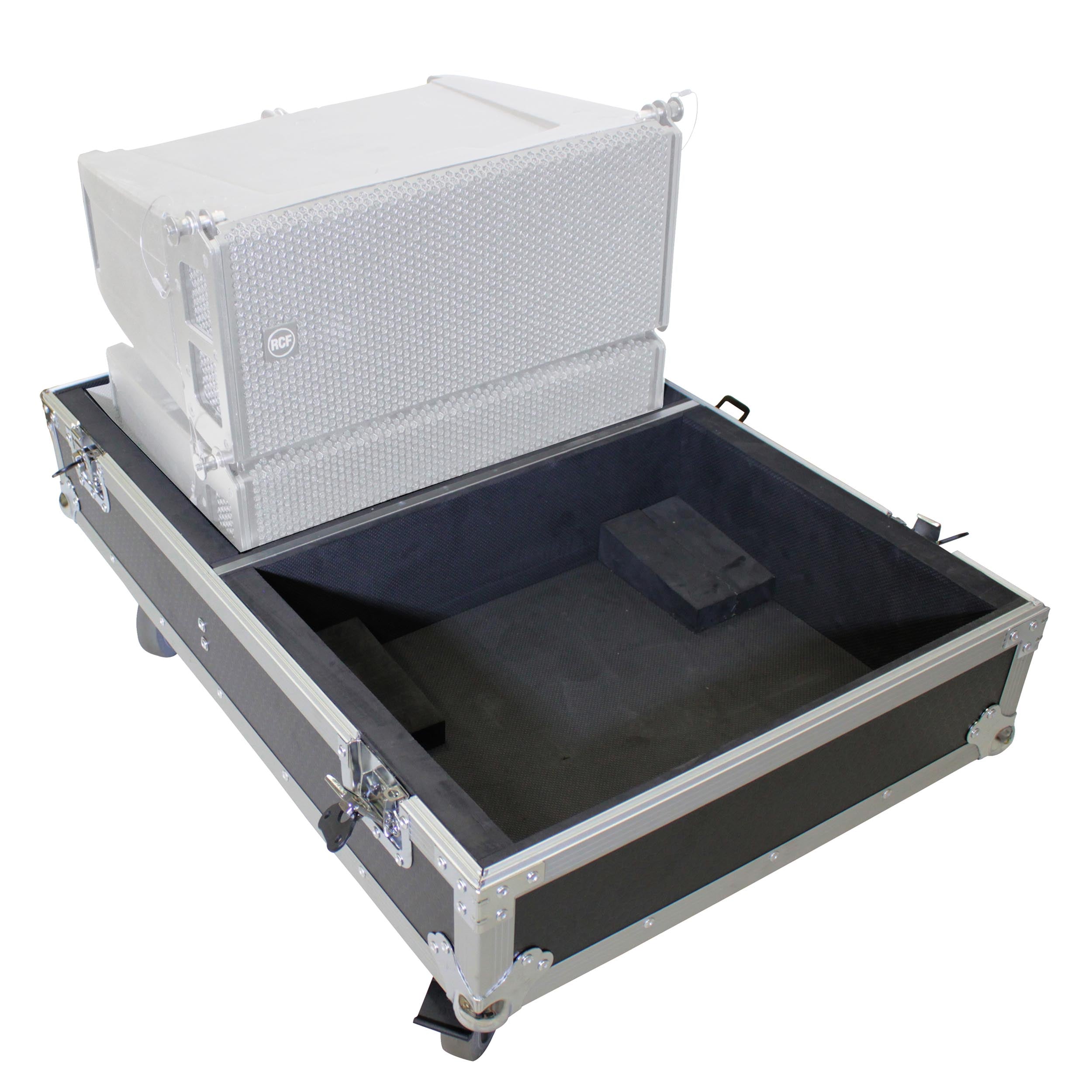 ProX Line Array Flight Case for 4 RCF HDL6-A HDL26-A Speakers W/Wheels