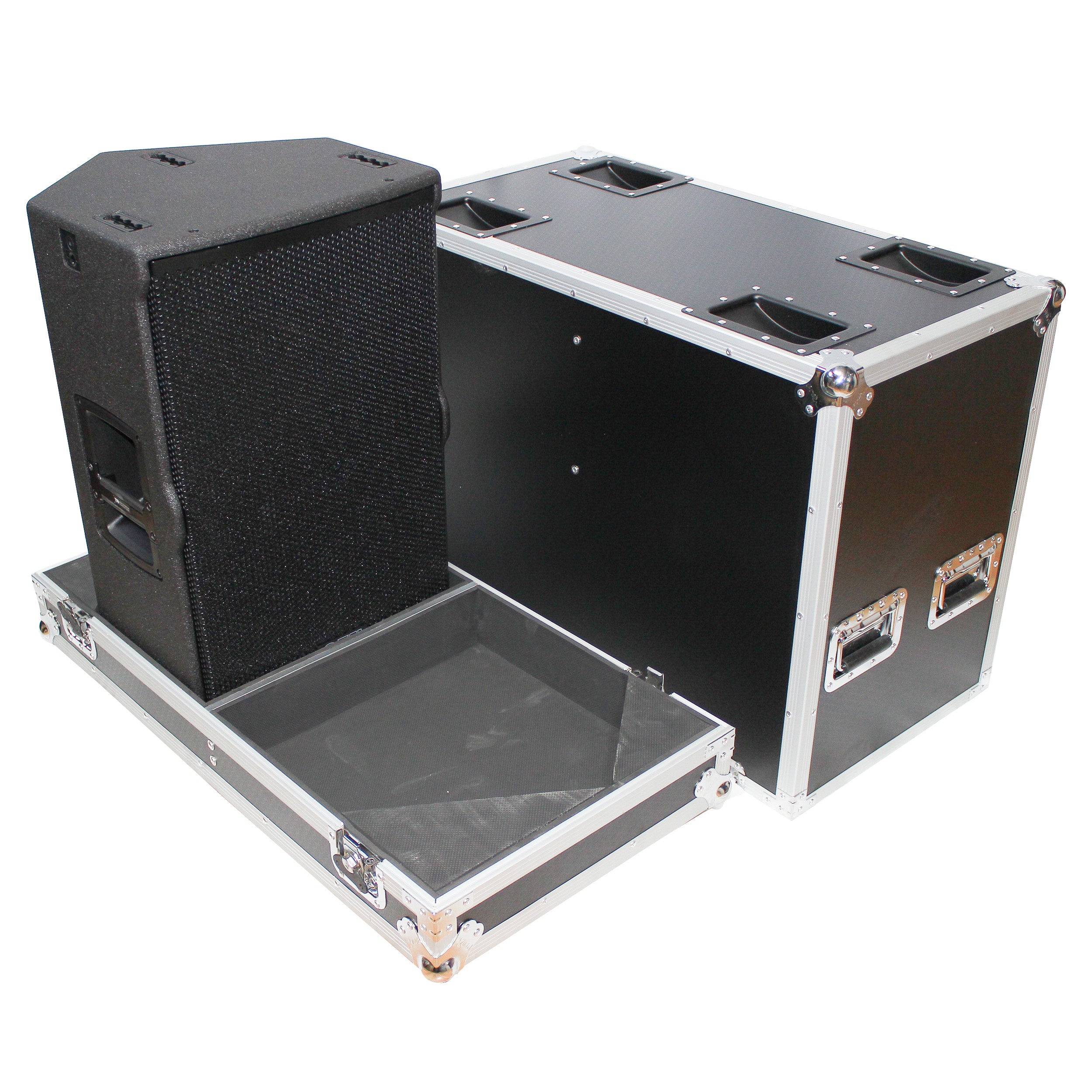 ProX Flight Case for Two RCF-TT25-A II High Definition Two-Way Speakers with 4 Inch Wheels