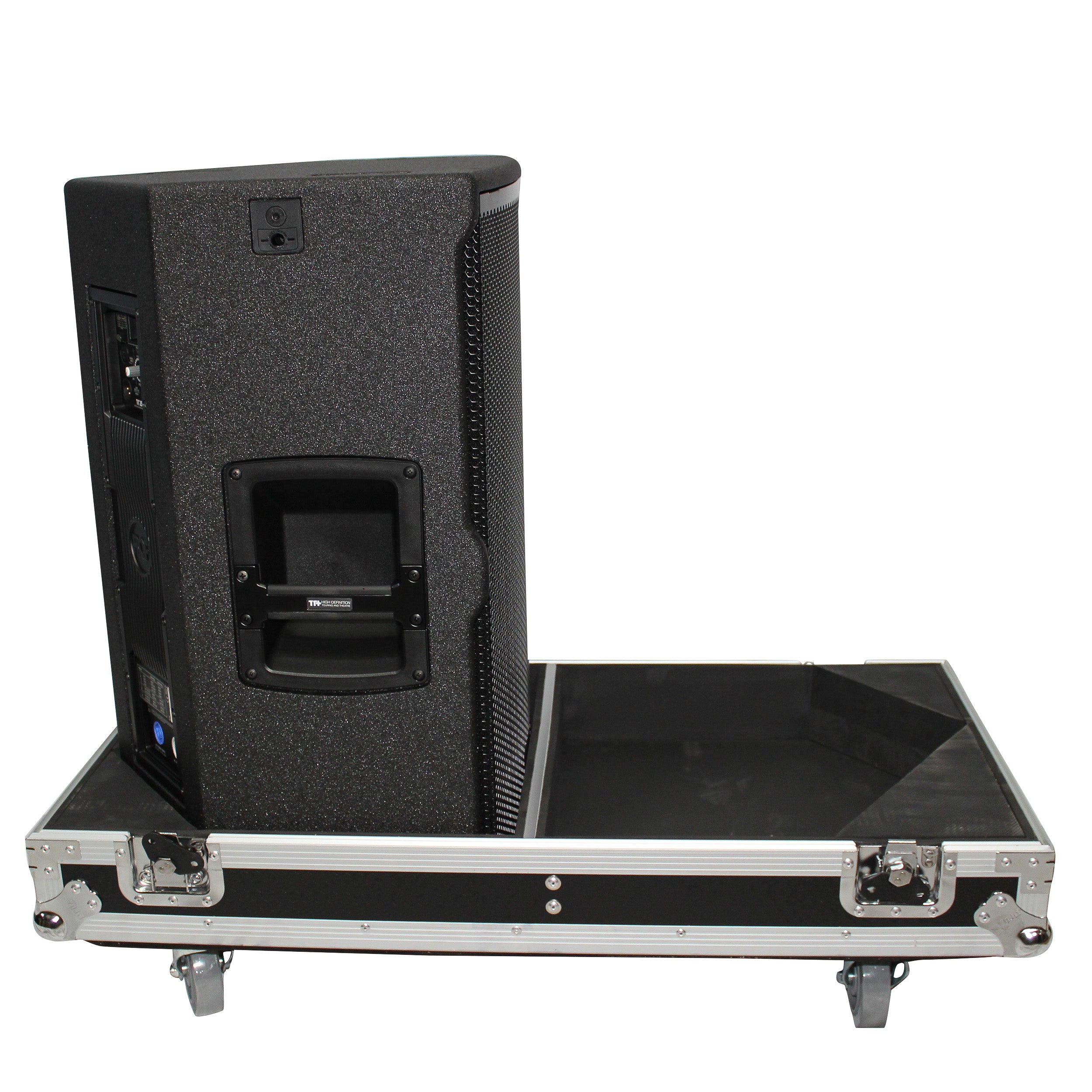 ProX Flight Case for Two RCF-TT25-A II High Definition Two-Way Speakers with 4 Inch Wheels
