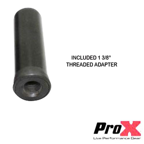 ProX Set of 2 Deluxe 20 inch Speaker Subwoofer Pole M20 Threaded Mount 1 3/8 In. Adapter Cap.