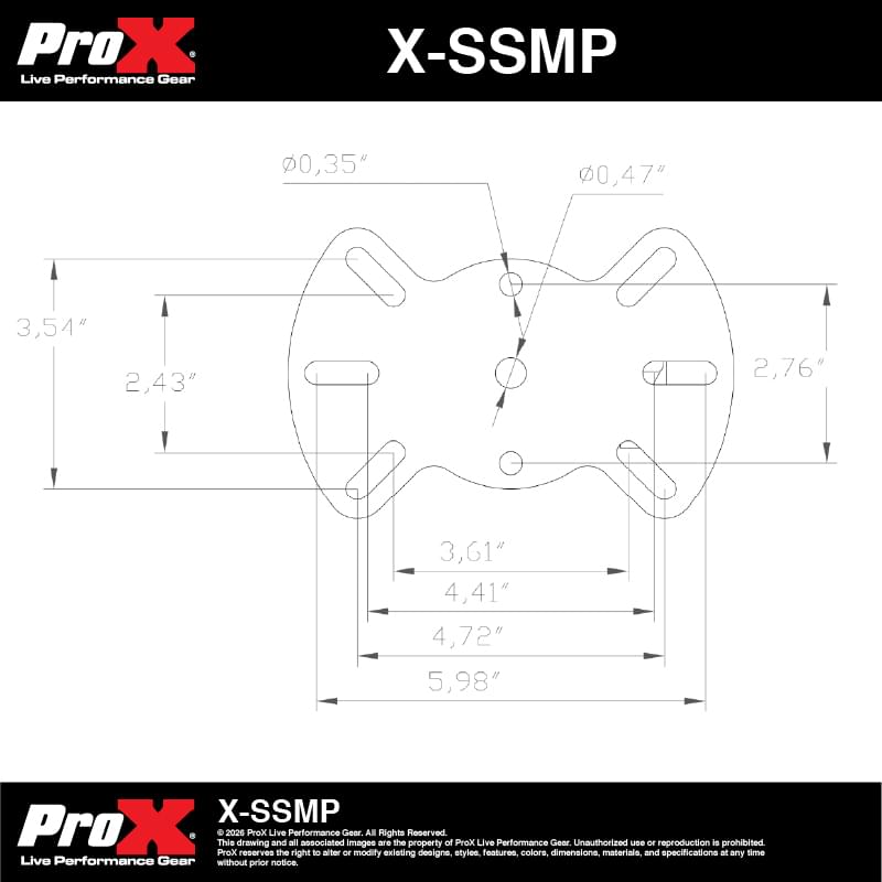 ProX Speaker Stand Mounting Plate In White for Speakers and Moving Head.