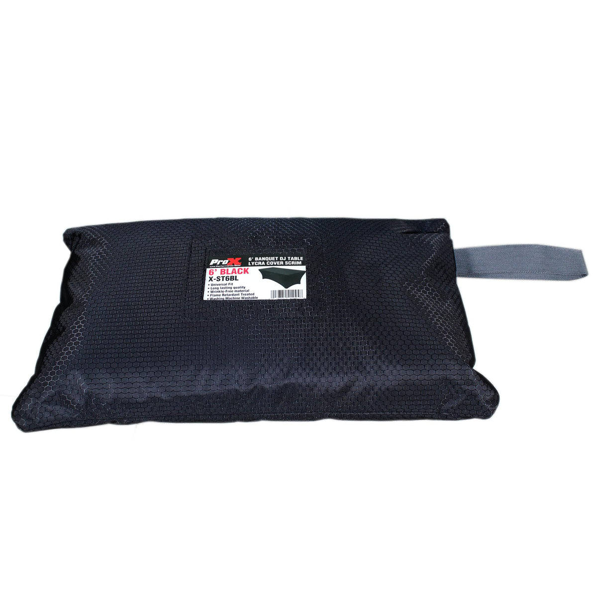ProX 6 Ft. Open Back Spandex Table Cover Scrim - Black.