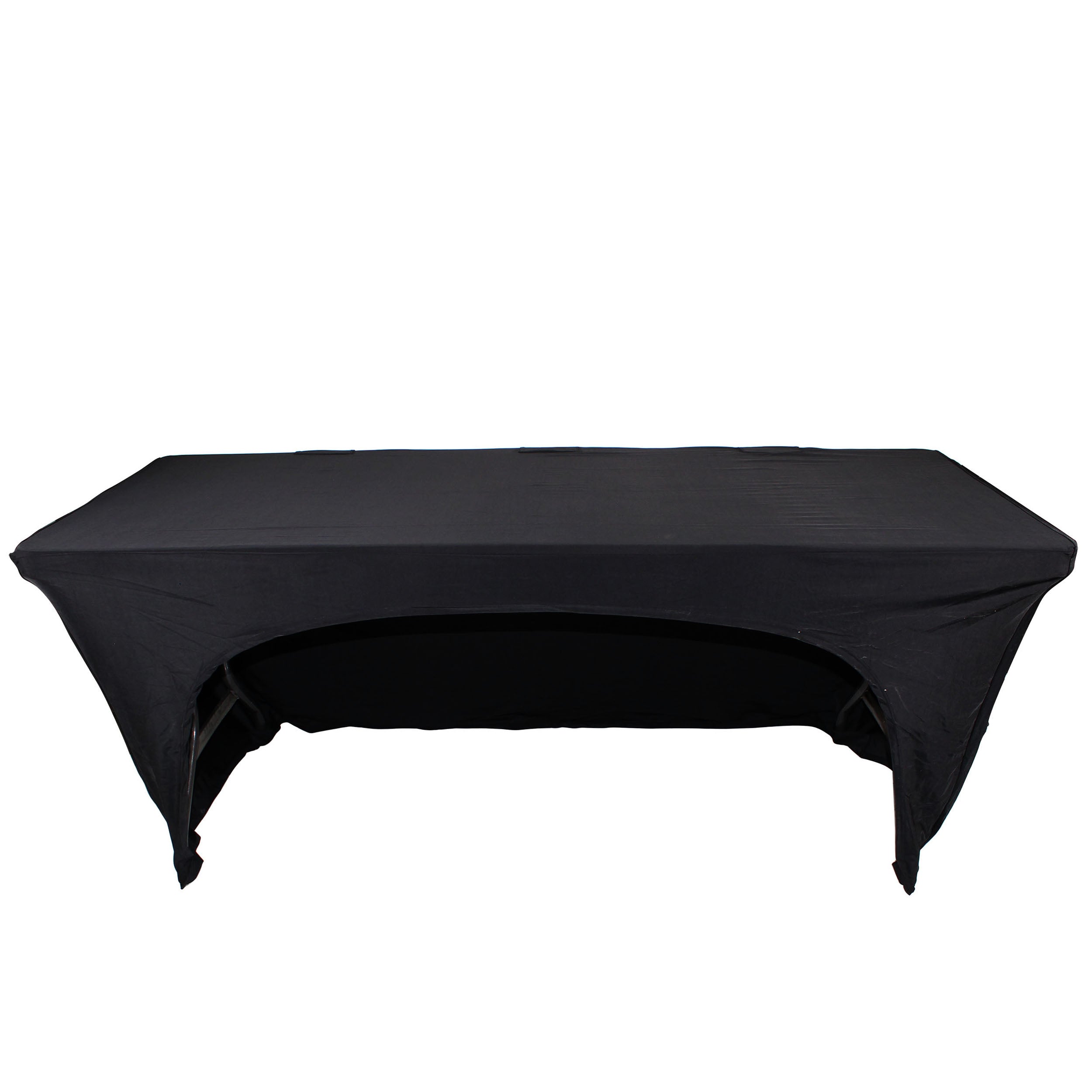 ProX 6 Ft. Open Back Spandex Table Cover Scrim - Black