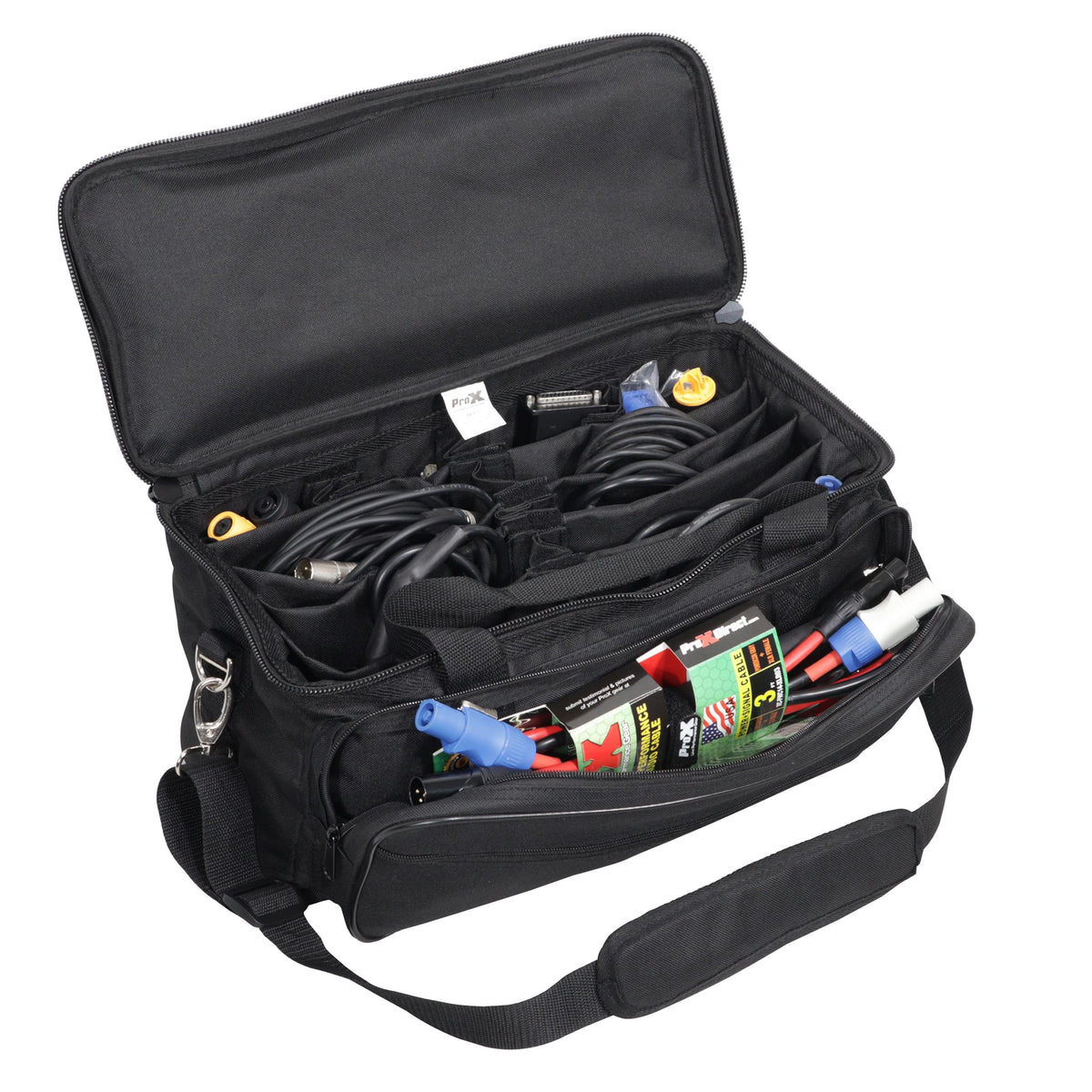 ProX MANO™ Utility Carry Hand Bag Organizer with Dividers For Cables, LED Lighting, Tools, Mics, and Accessories..