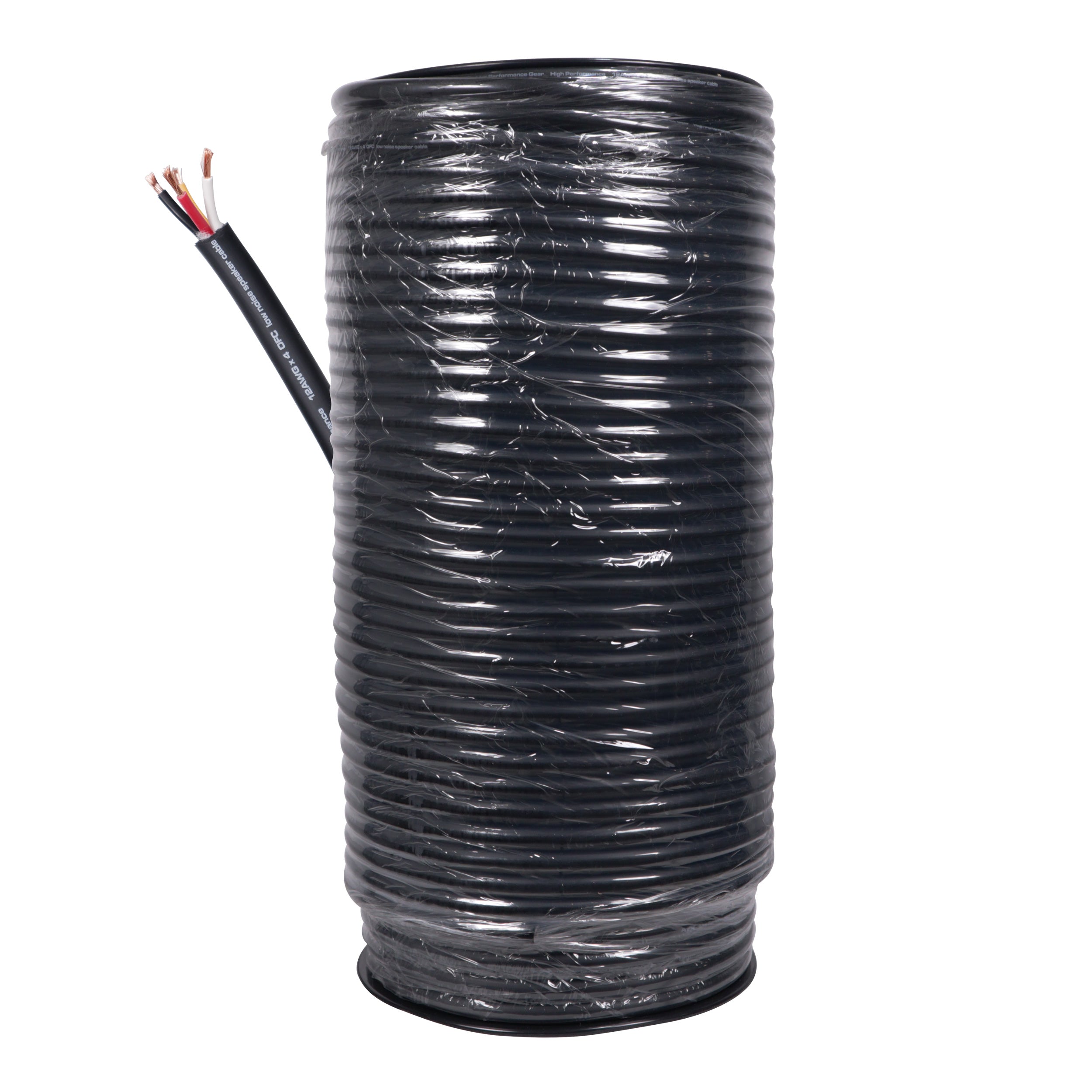 ProX 500 Ft. 12 AWG 4 Conductor Hybrid Passive Speaker Wire Bulk Cable Spool Black