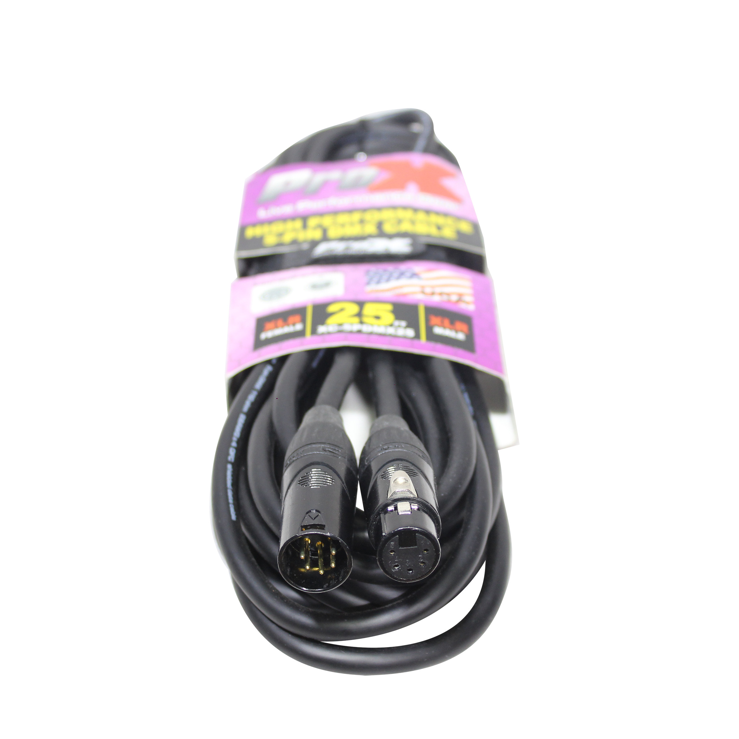 ProX 25 Ft. DMX XLR5-M to XLR5-F High Performance 5-PIN Data Cable