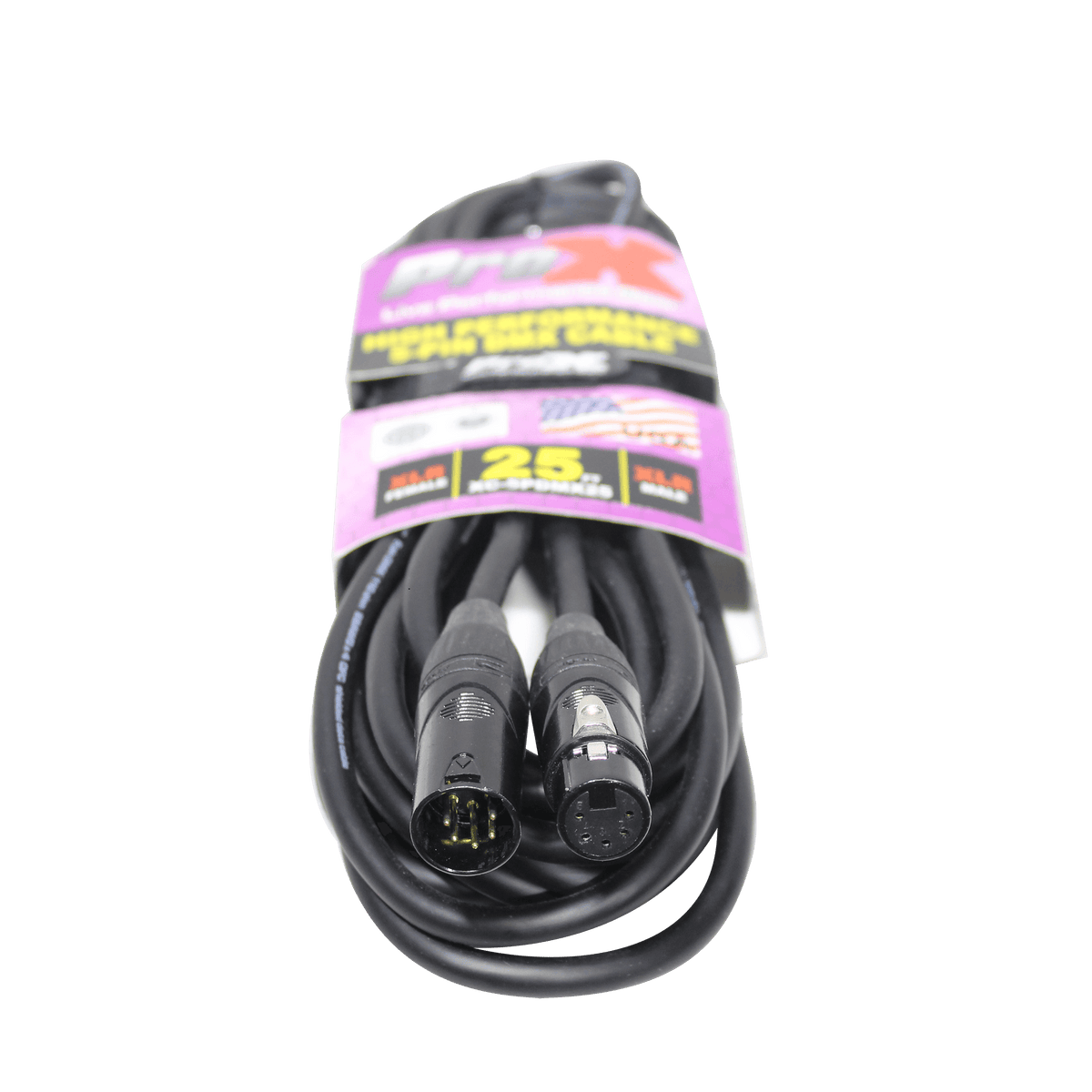 ProX 25 Ft. DMX XLR5-M to XLR5-F High Performance 5-PIN Data Cable.