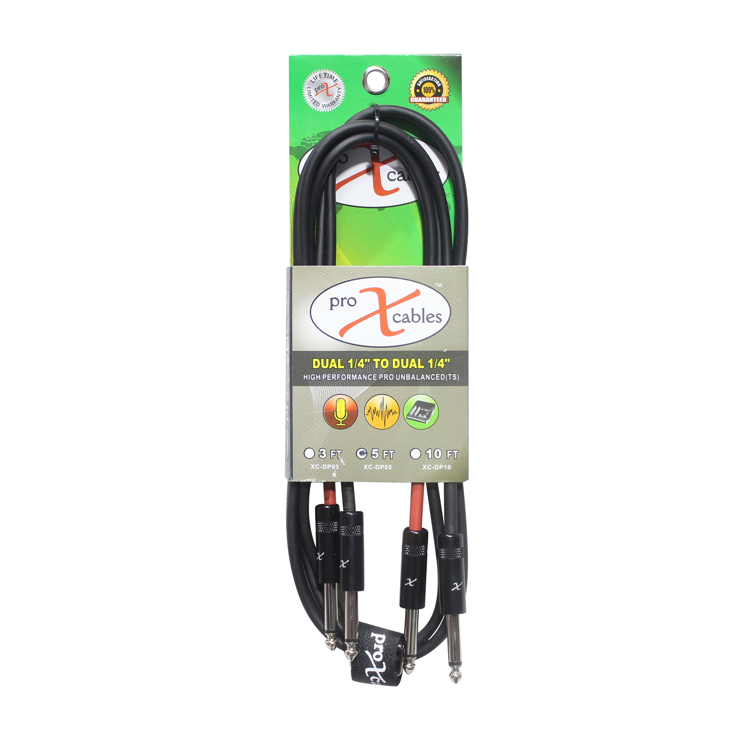 ProX 5' Ft. High Performance 1/4” TS Male to Dual 1/4” TS Male Unbalanced Audio Cable