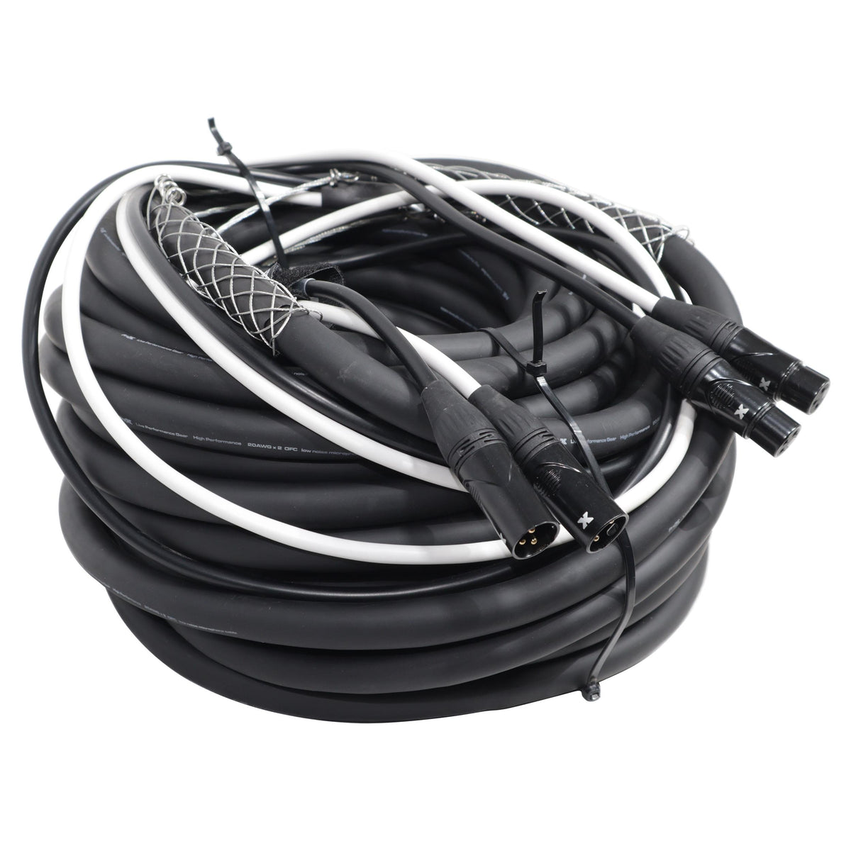ProX 75' Ft High Performance Dual XLR-M to Dual XLR-F Audio Cable.