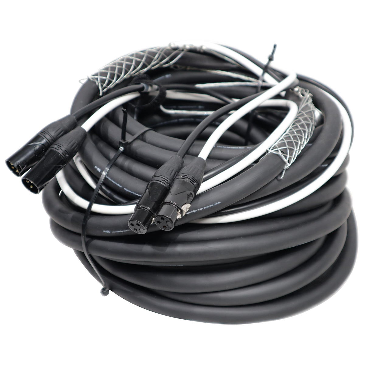 ProX 75' Ft High Performance Dual XLR-M to Dual XLR-F Audio Cable.
