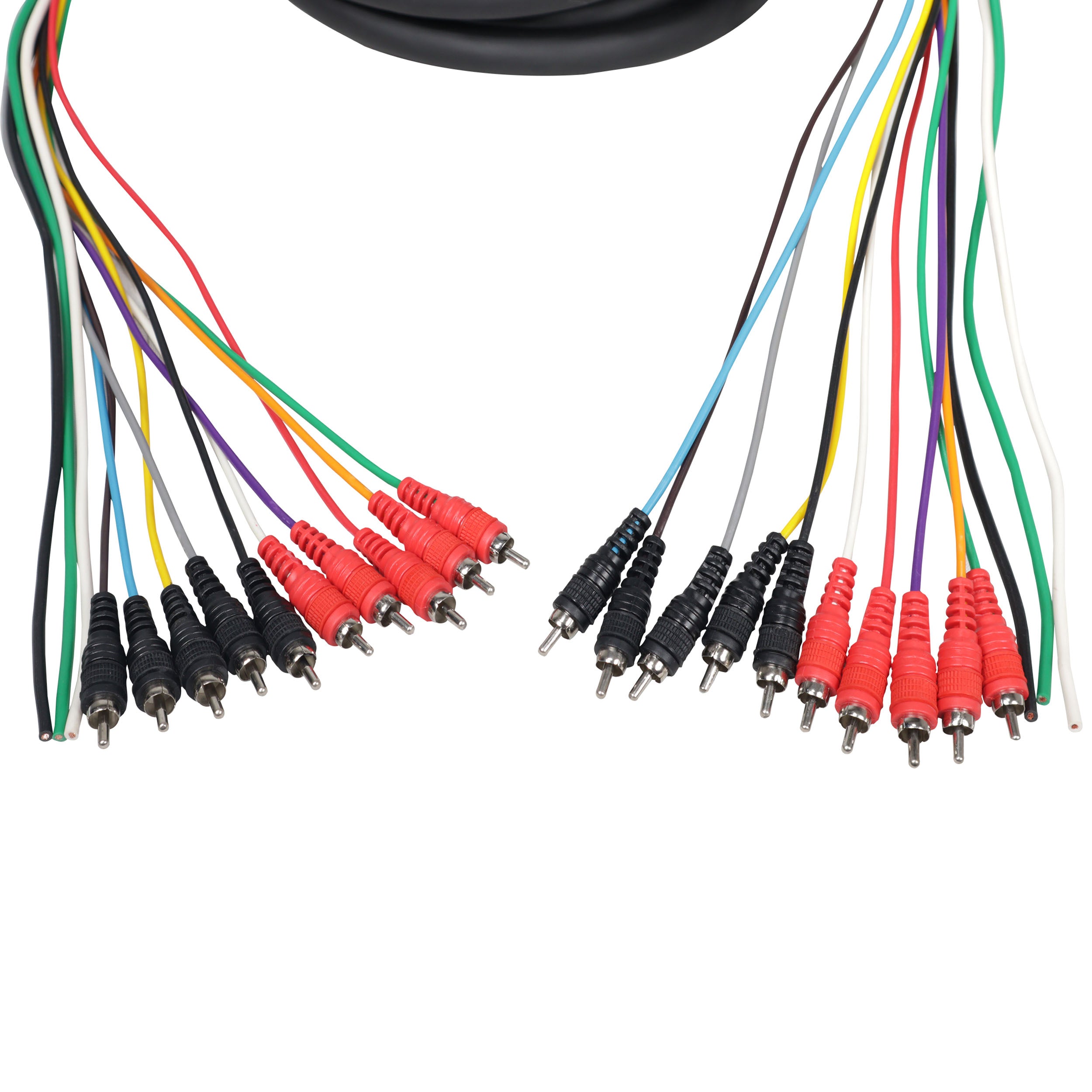 ProX 100' ft 10 RCA Channel + 3 Power Cable for Marine and Car Audio - Medusa Style Cable