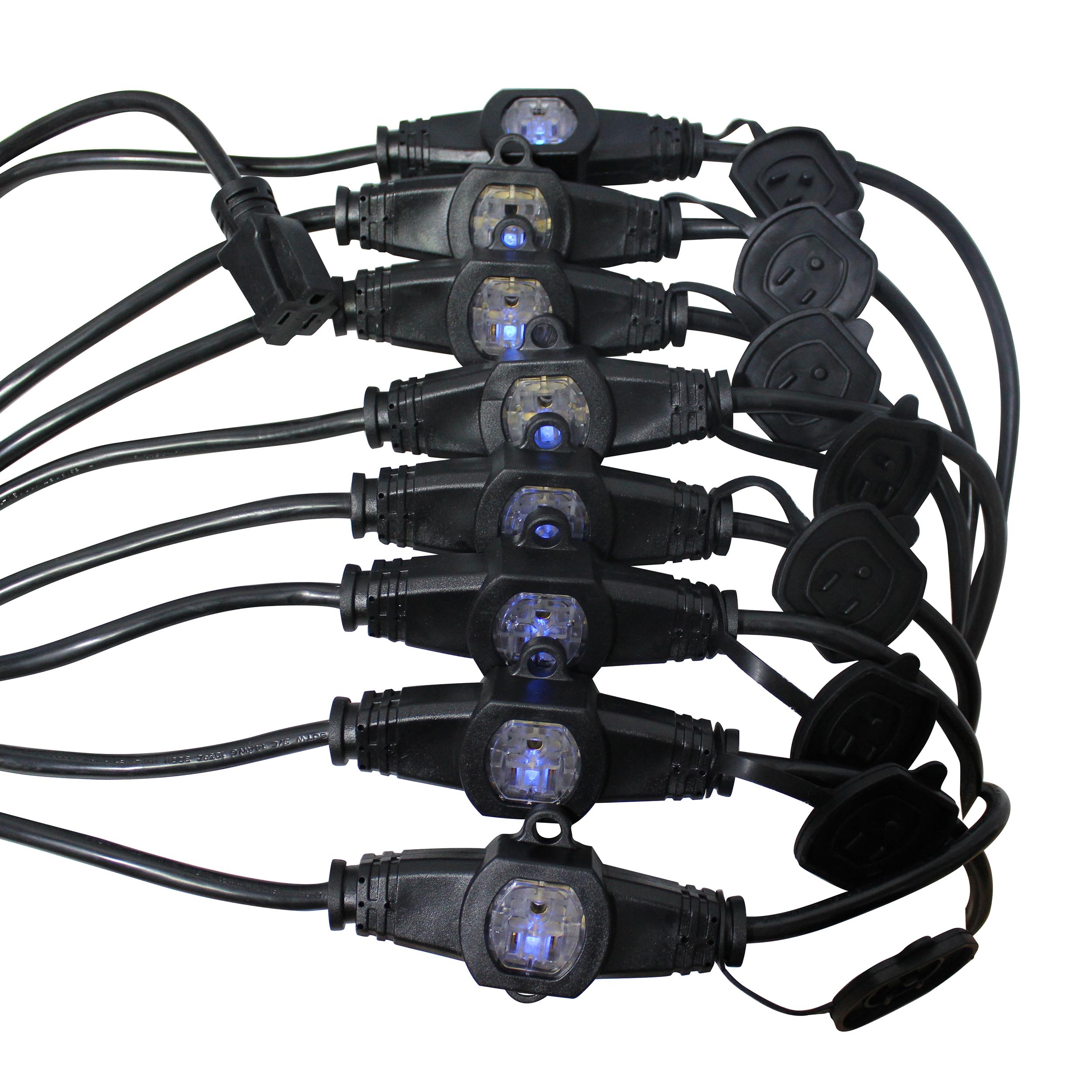 ProX 52' Ft. Male NEMA 120VAC to 9-Outet Female Edison 12/3AWG Power Extension Cable