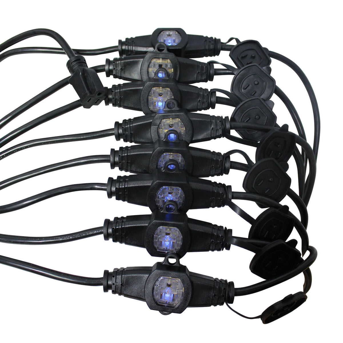 ProX 52' Ft. Male NEMA 120VAC to 9-Outet Female Edison 12/3AWG Power Extension Cable.