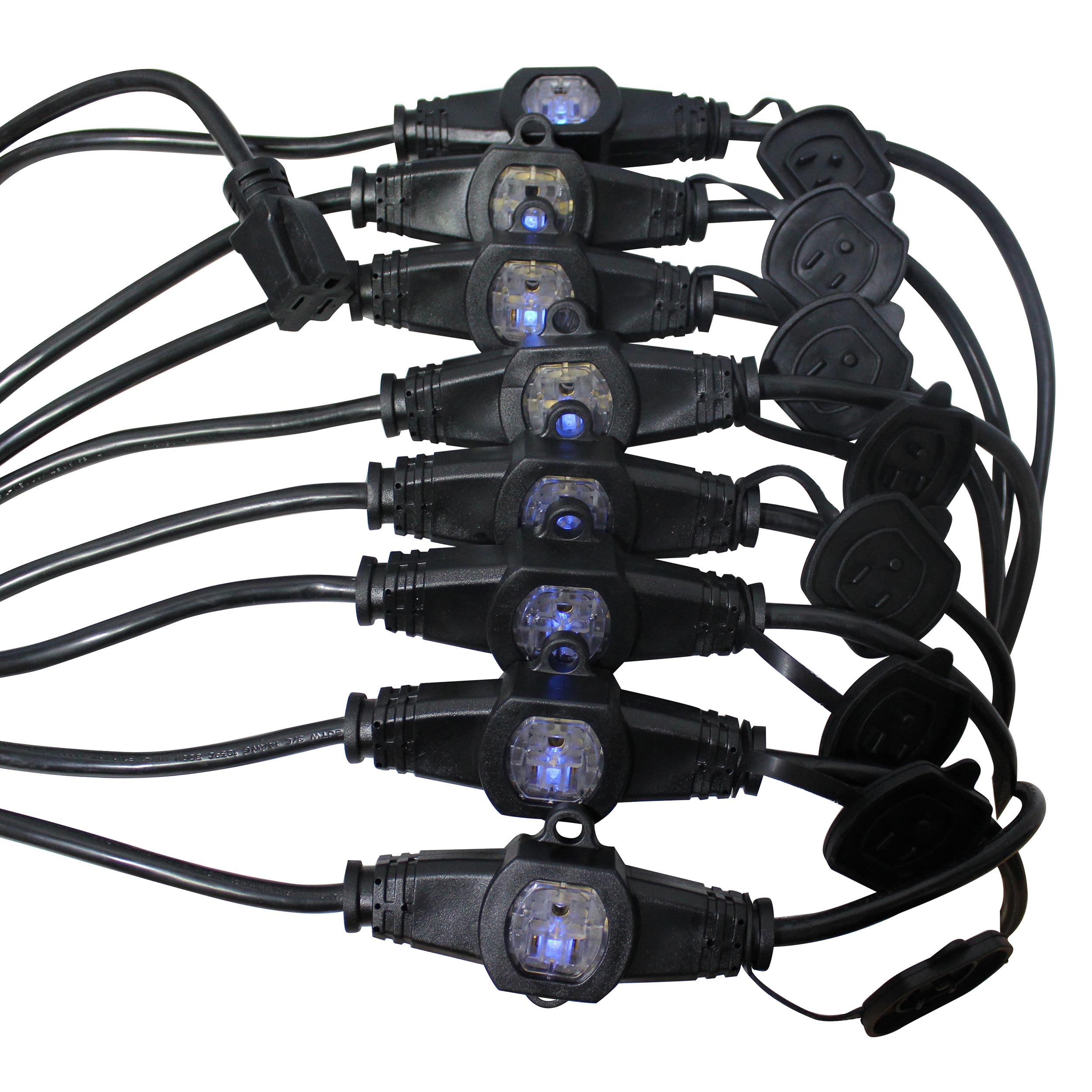 ProX 52' Ft. Male NEMA 120VAC to 9-Outet Female Edison 14/3AWG Power Extension Cable