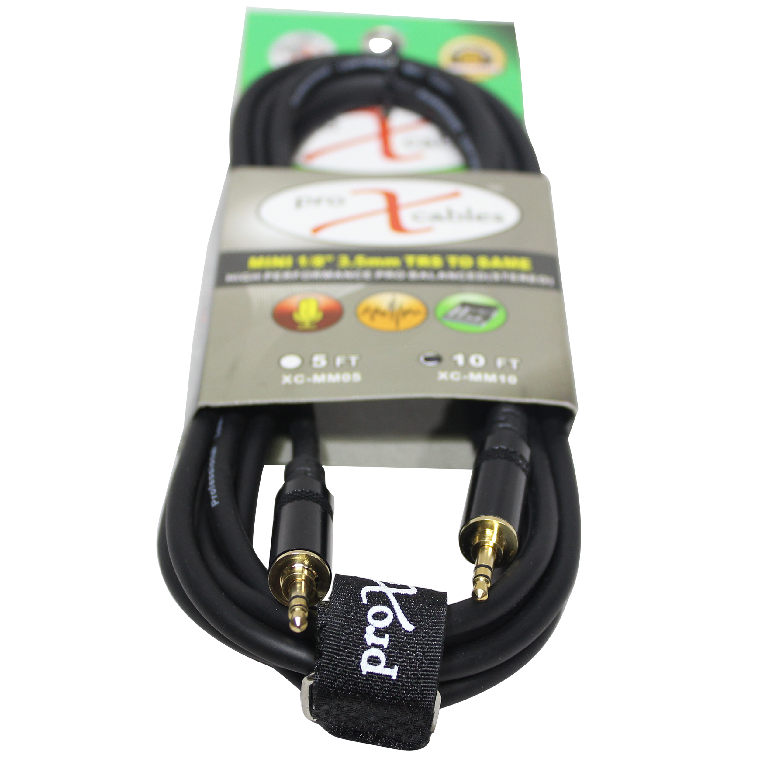 ProX 10 Ft. Balanced TRS-M Mini 1/8" to TRS-M Mini 1/8" High Performance Audio Cable.