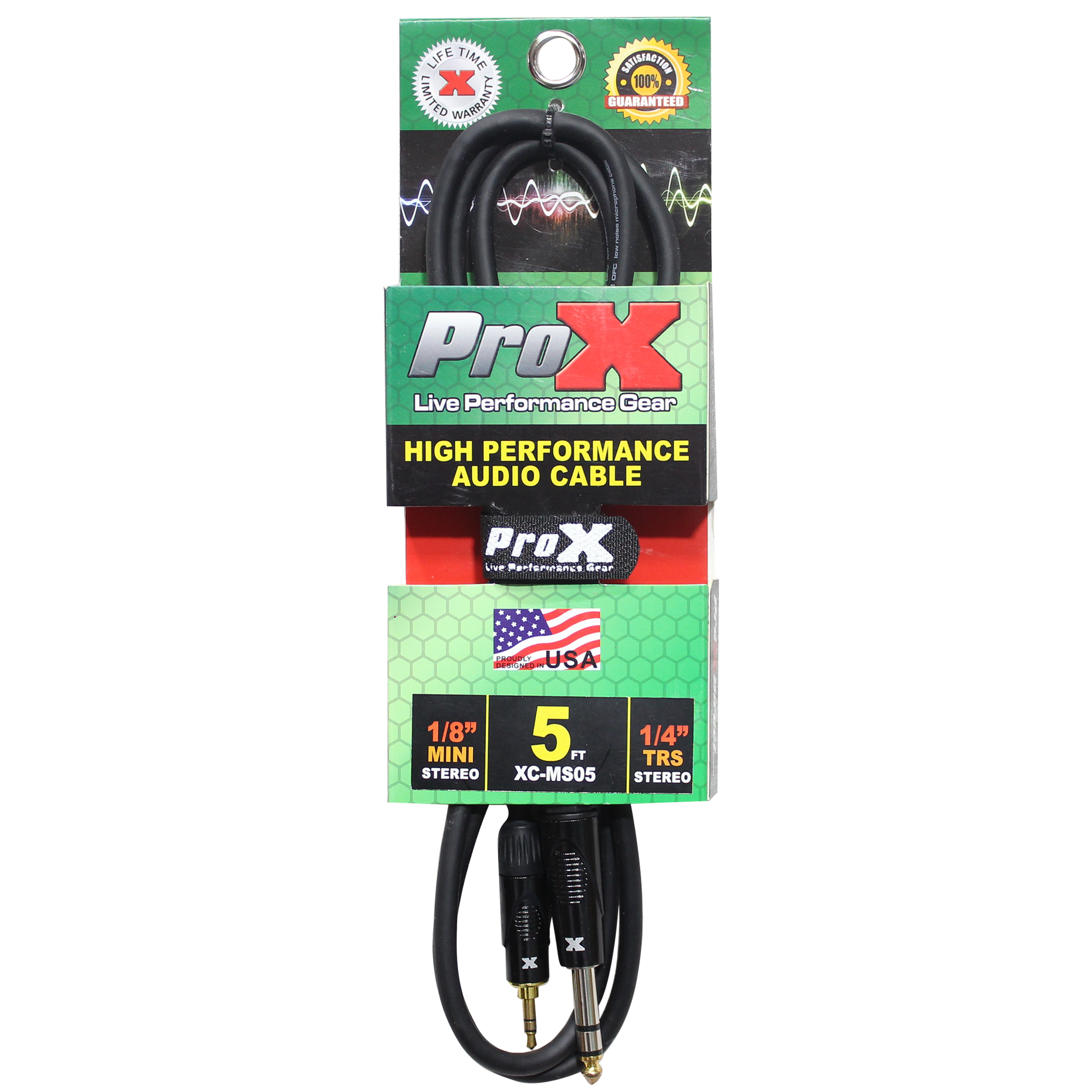 ProX 5 Ft. Balanced TRS-M Mini 1/8" to TRS-M High Performance Audio Cable