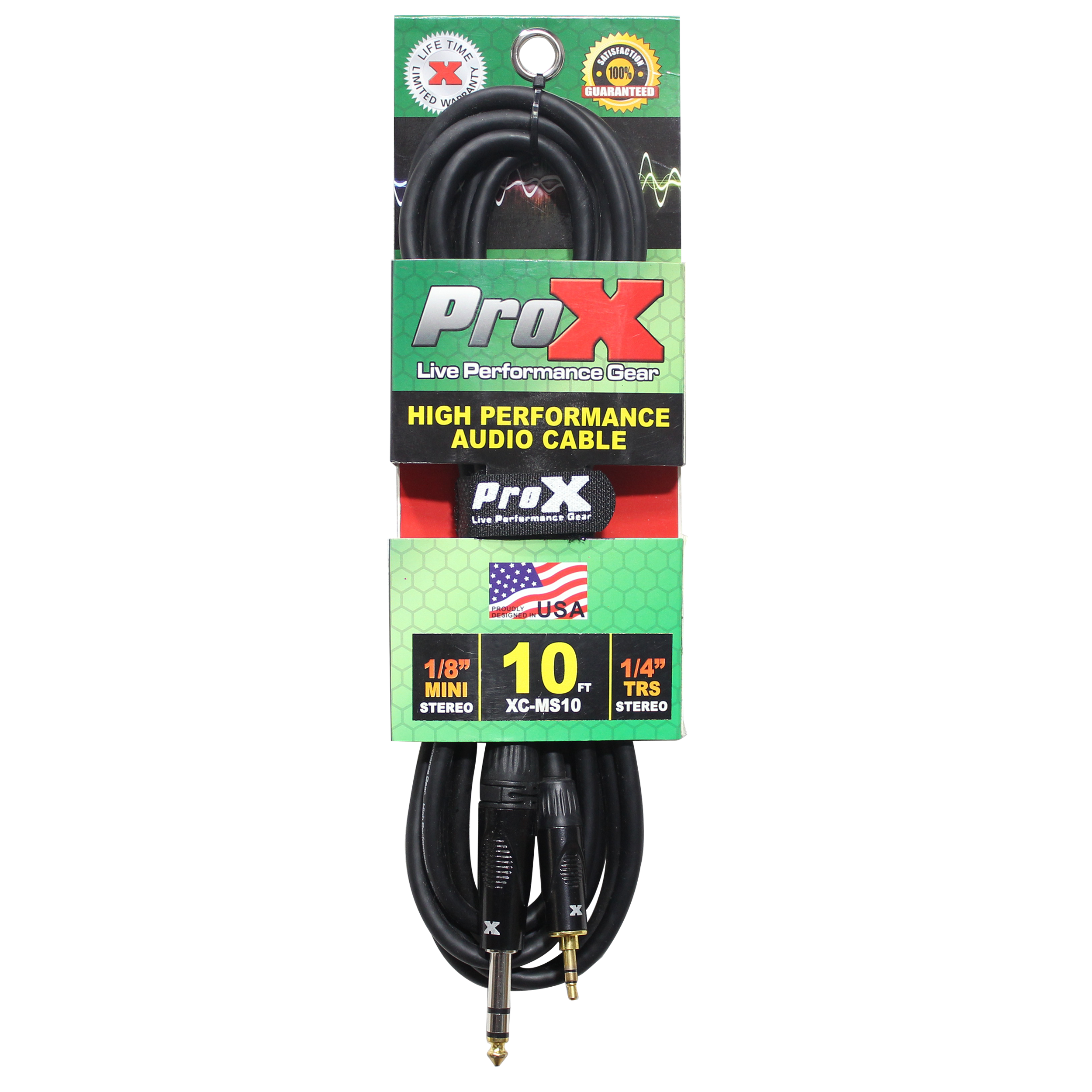 ProX 10 Ft. Balanced TRS-M Mini 1/8" to TRS-M High Performance Audio Cable.