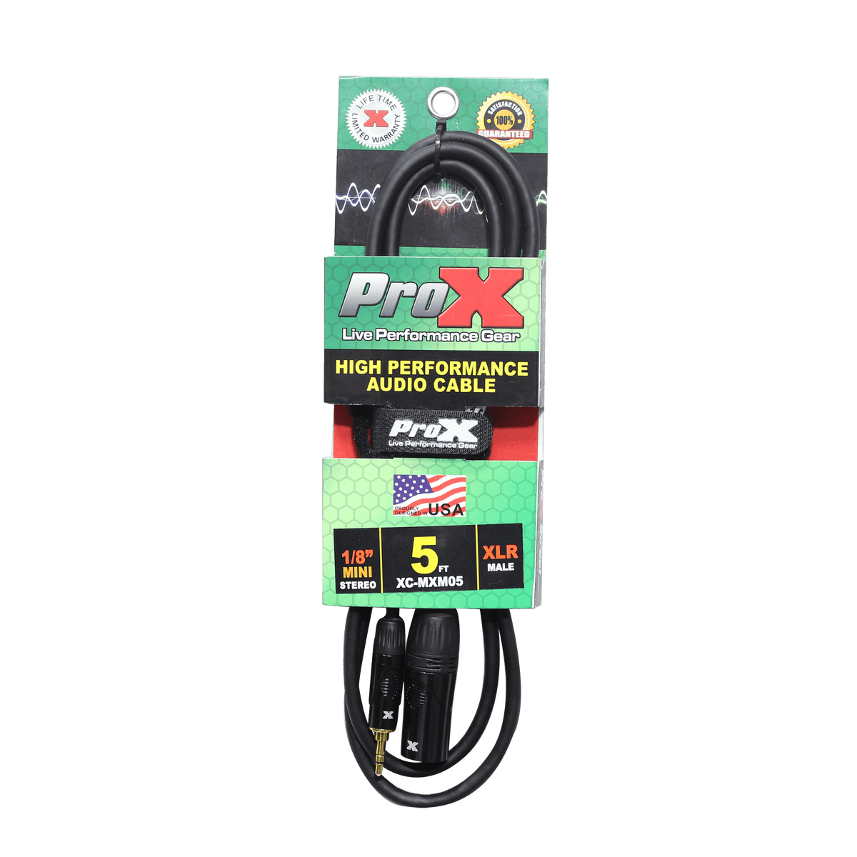 ProX 5 Ft. UnBalanced Audio Cable 1/8" (3.5mm) TRS Mini to XLR-M.