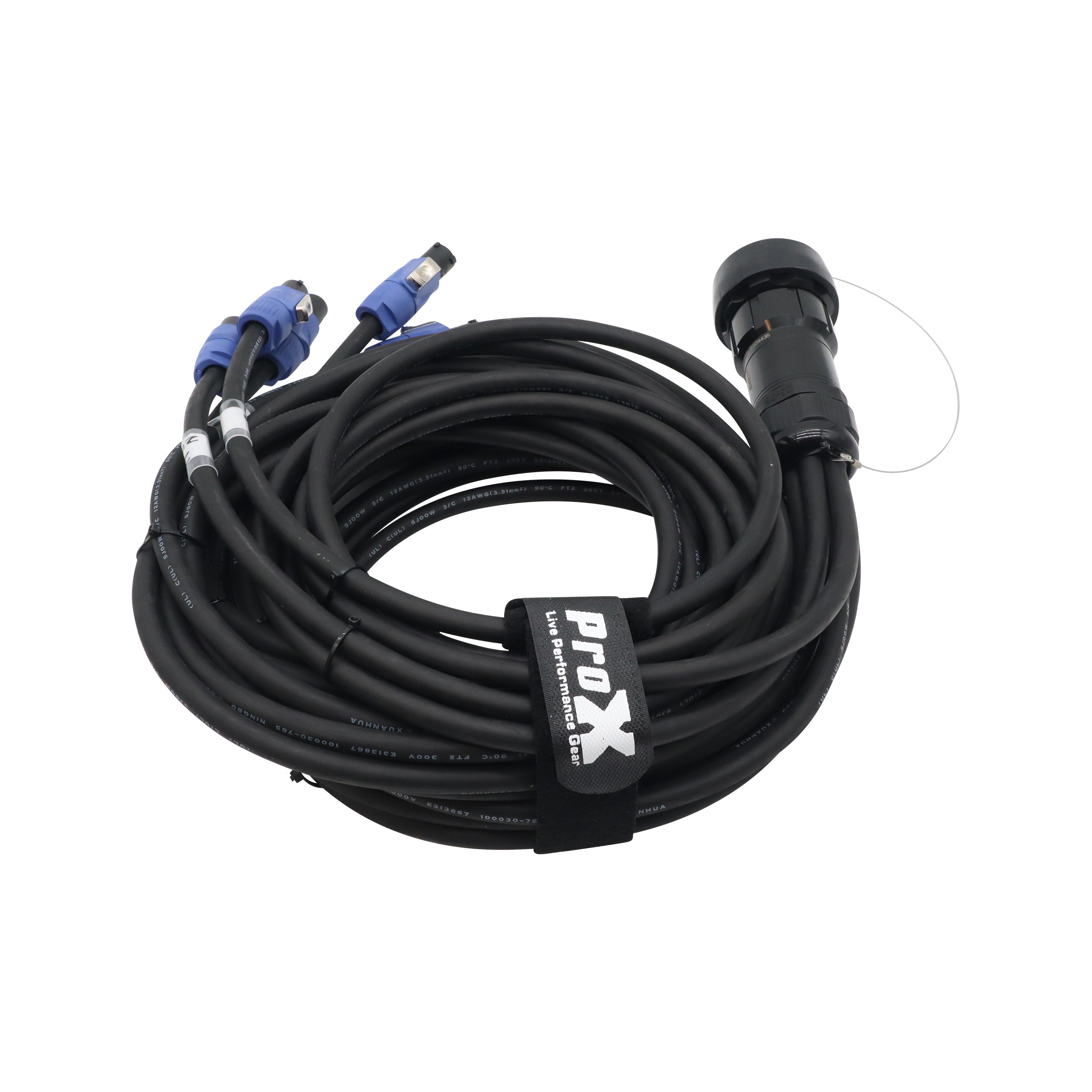 ProX 19-Pin Kupo WPS-5219LM to 6x PowerCon Blue 2x 6ft 2x 10ft 2x 16f SJOOW - 12AWG
