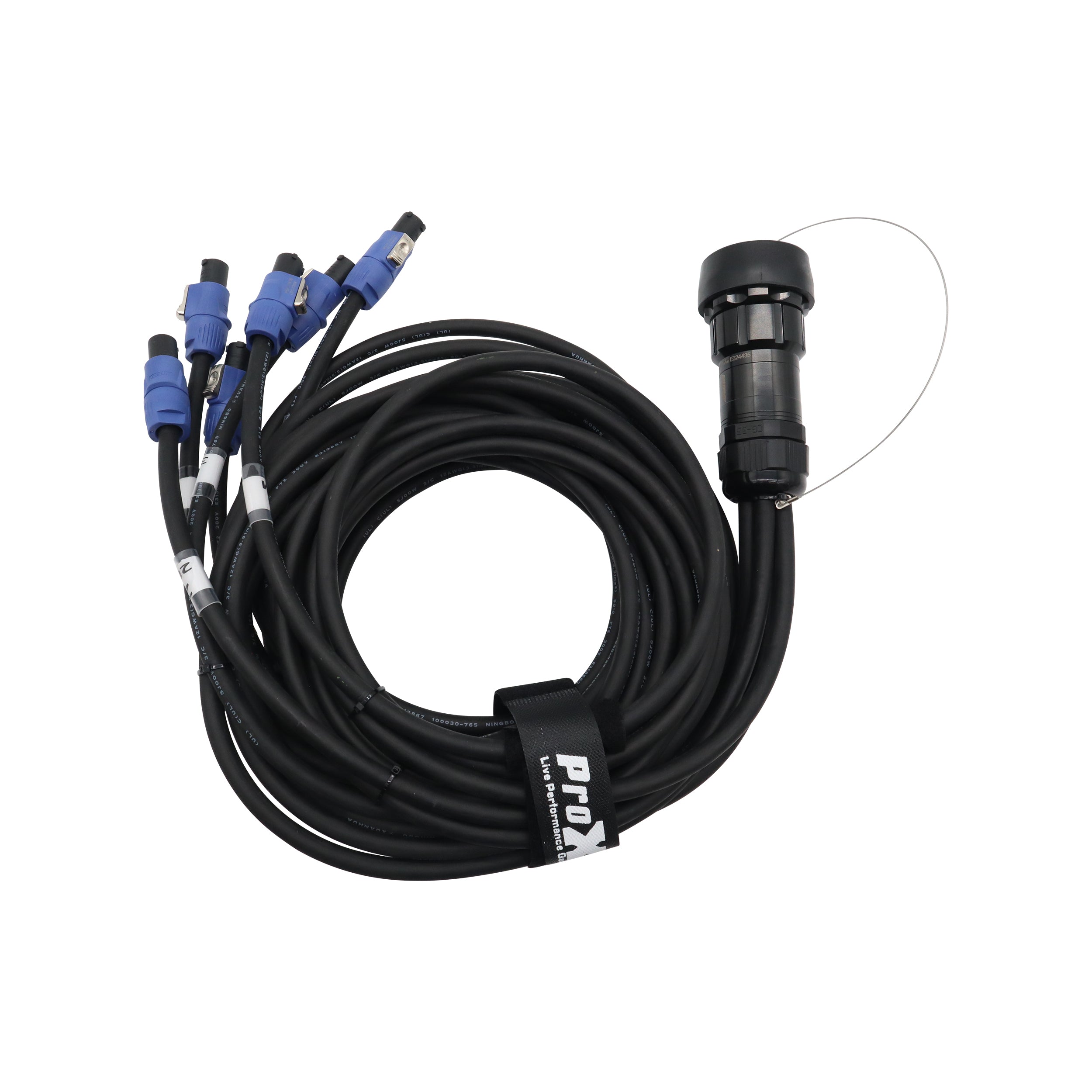 ProX 19-Pin Kupo WPS-5219LM to 6x PowerCon Blue 2x 6ft 2x 10ft 2x 16f SJOOW - 12AWG